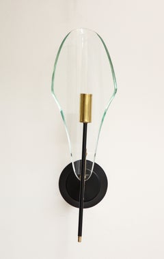 Max Ingrand for Fontana Arte Glass Wall Sconce, circa 1960