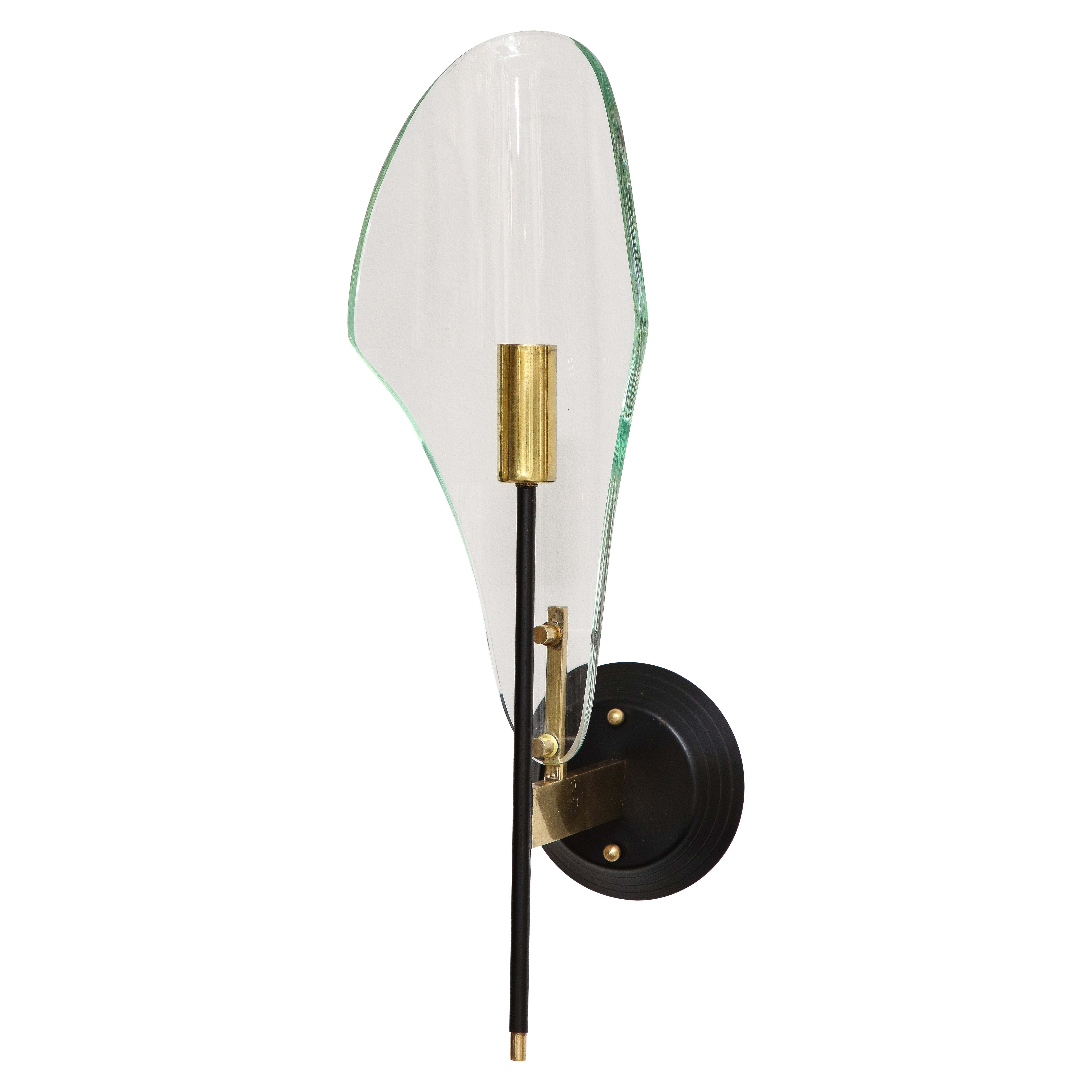 Max Ingrand for Fontana Arte Glass Wall Sconce, circa 1960