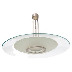 Max Ingrand for Fontana Arte Large Chandelier in Crystal