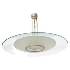 Retro Max Ingrand for Fontana Arte Large Chandelier in Crystal