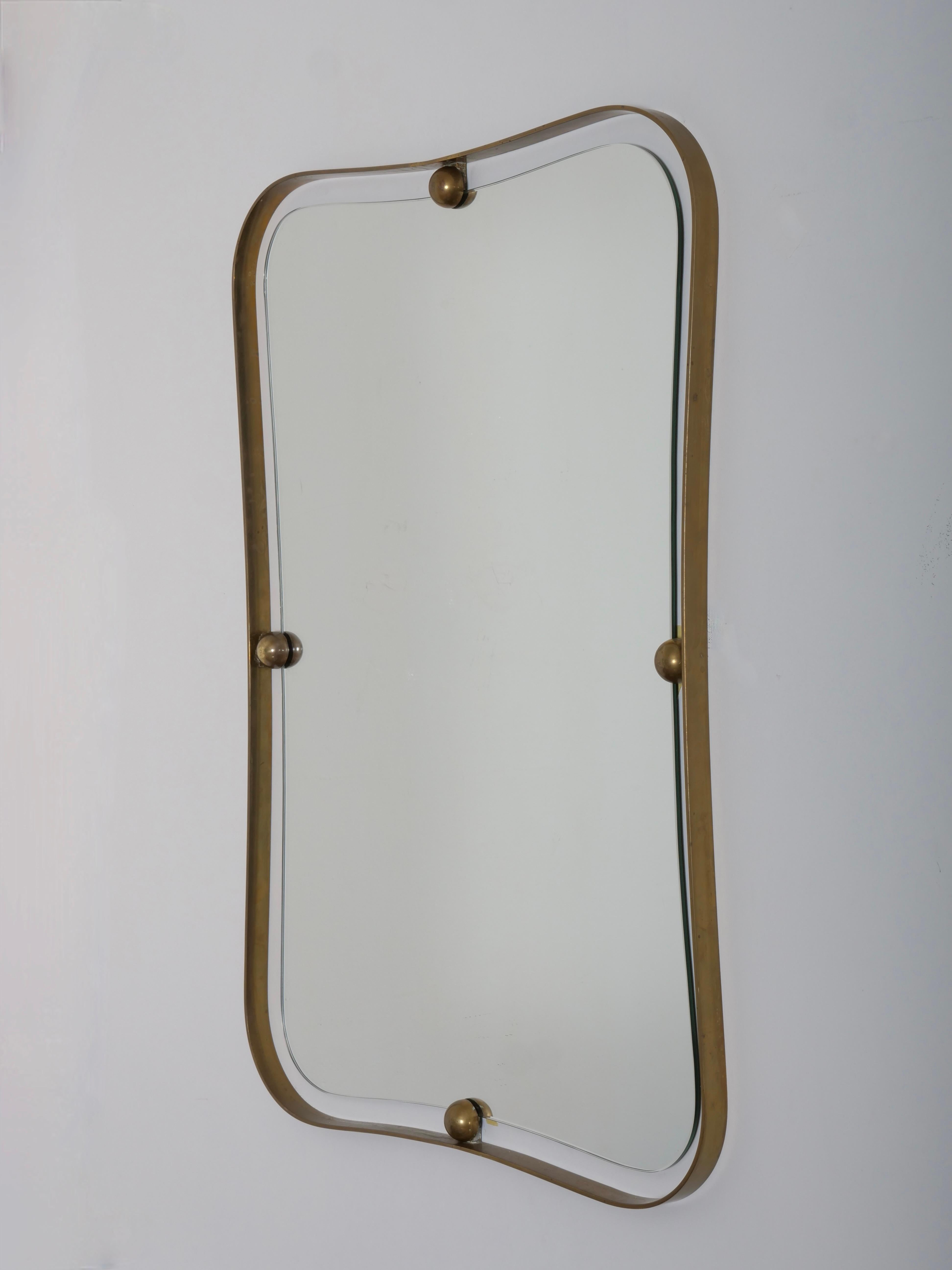Laiton Miroir Max Ingrand pour Fontana Arte. Rare. en vente