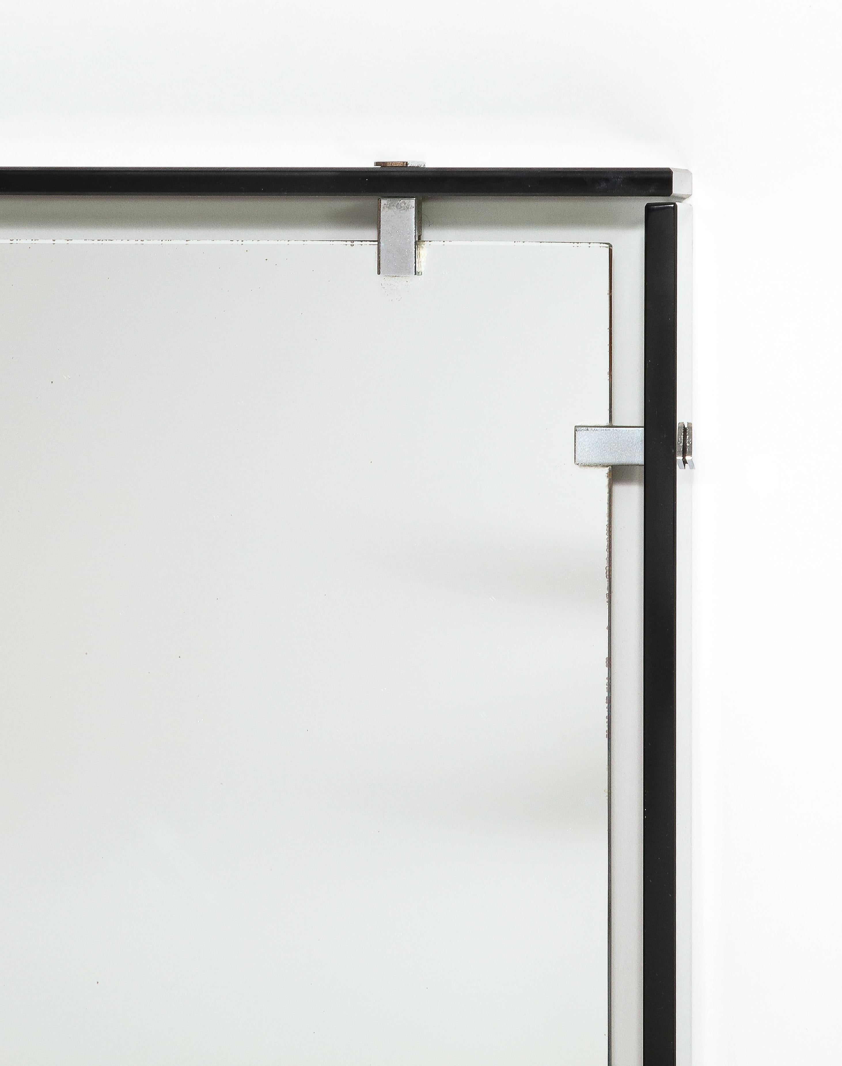 Plated Max Ingrand for Fontana Arte Modernist Rectangular Mirror Model 2014 For Sale