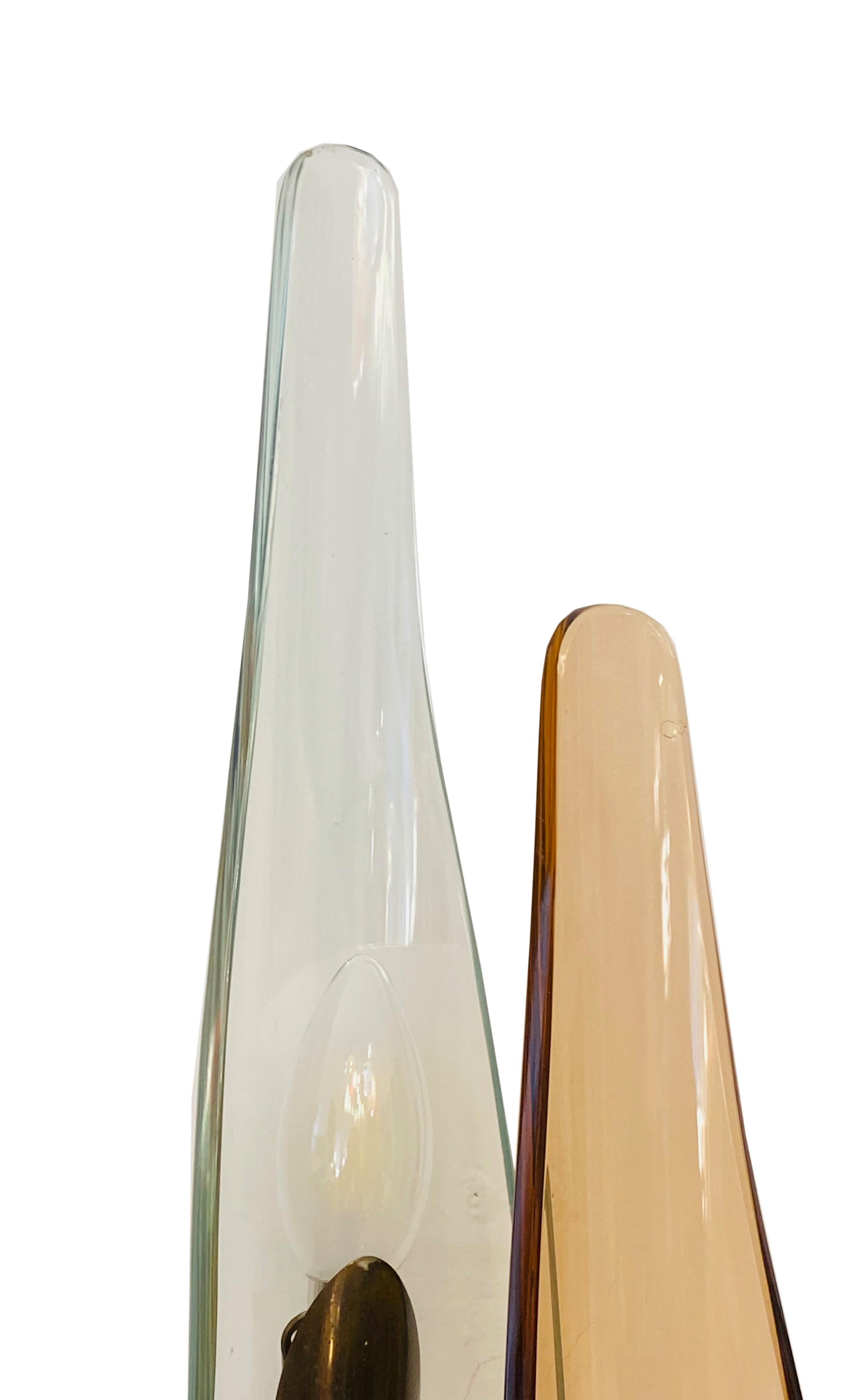 Italian Max Ingrand for Fontana Arte Pair of Dahlia Sconces, Italy, 1950s