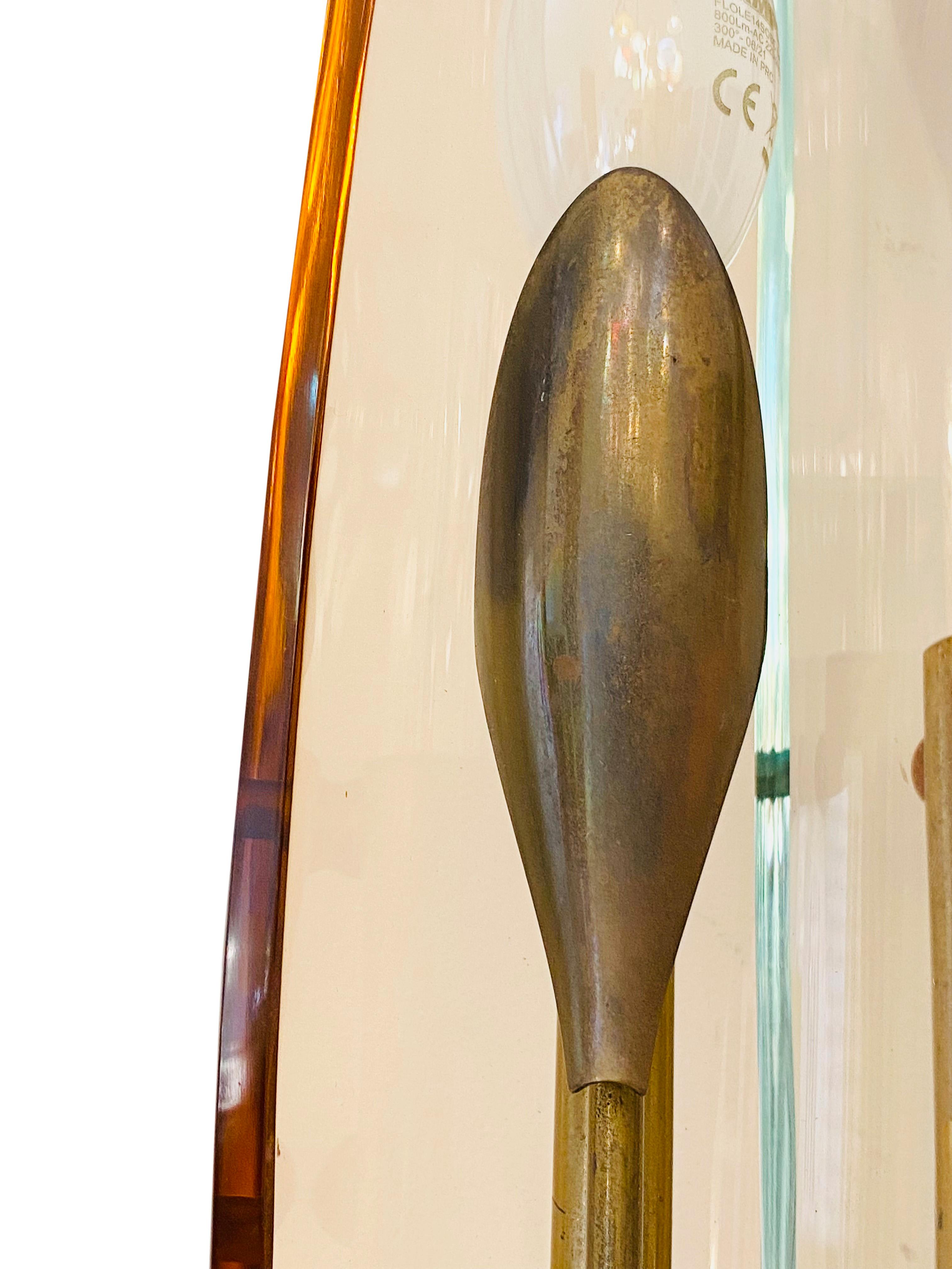 Mid-20th Century Max Ingrand for Fontana Arte Pair of Dahlia Sconces, Italy, 1950s