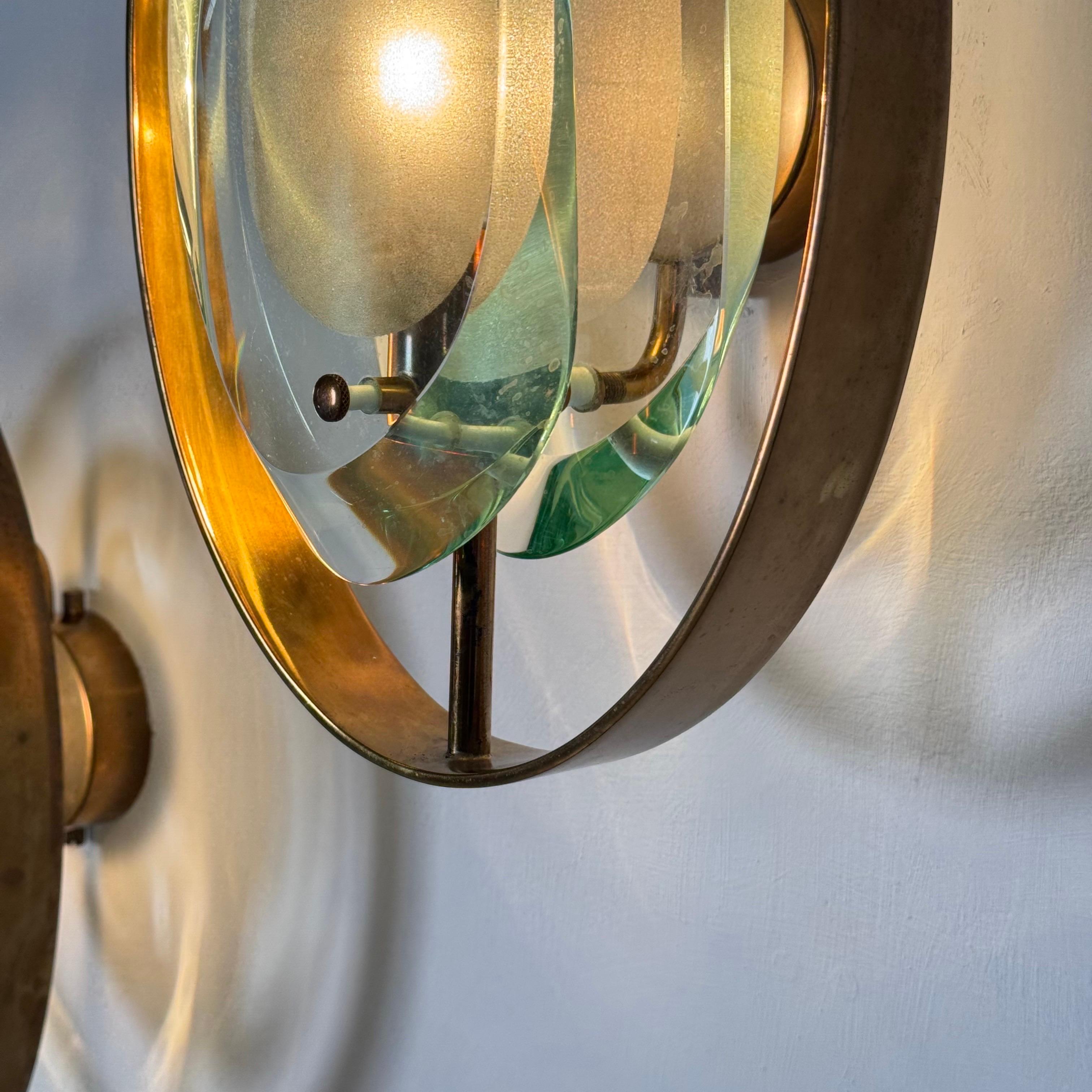 Max Ingrand for Fontana Arte, Pair of ‘Micro’ Sconces, Model 2240, 1950s, Signed For Sale 1