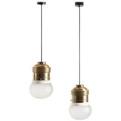 Max Ingrand for Fontana Arte Pair of Model 2046 Hanging Lamps