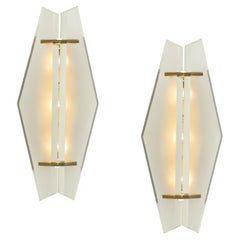 Vintage Max Ingrand for Fontana Arte Pair of Sconces Model 1943