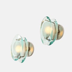 Max Ingrand for Fontana Arte Pair of Sconces Model 2093