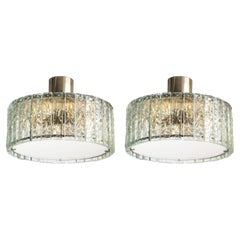 Retro Max Ingrand for Fontana Arte Pair of Semi-Flush Mount Ceiling Lights Model 2448