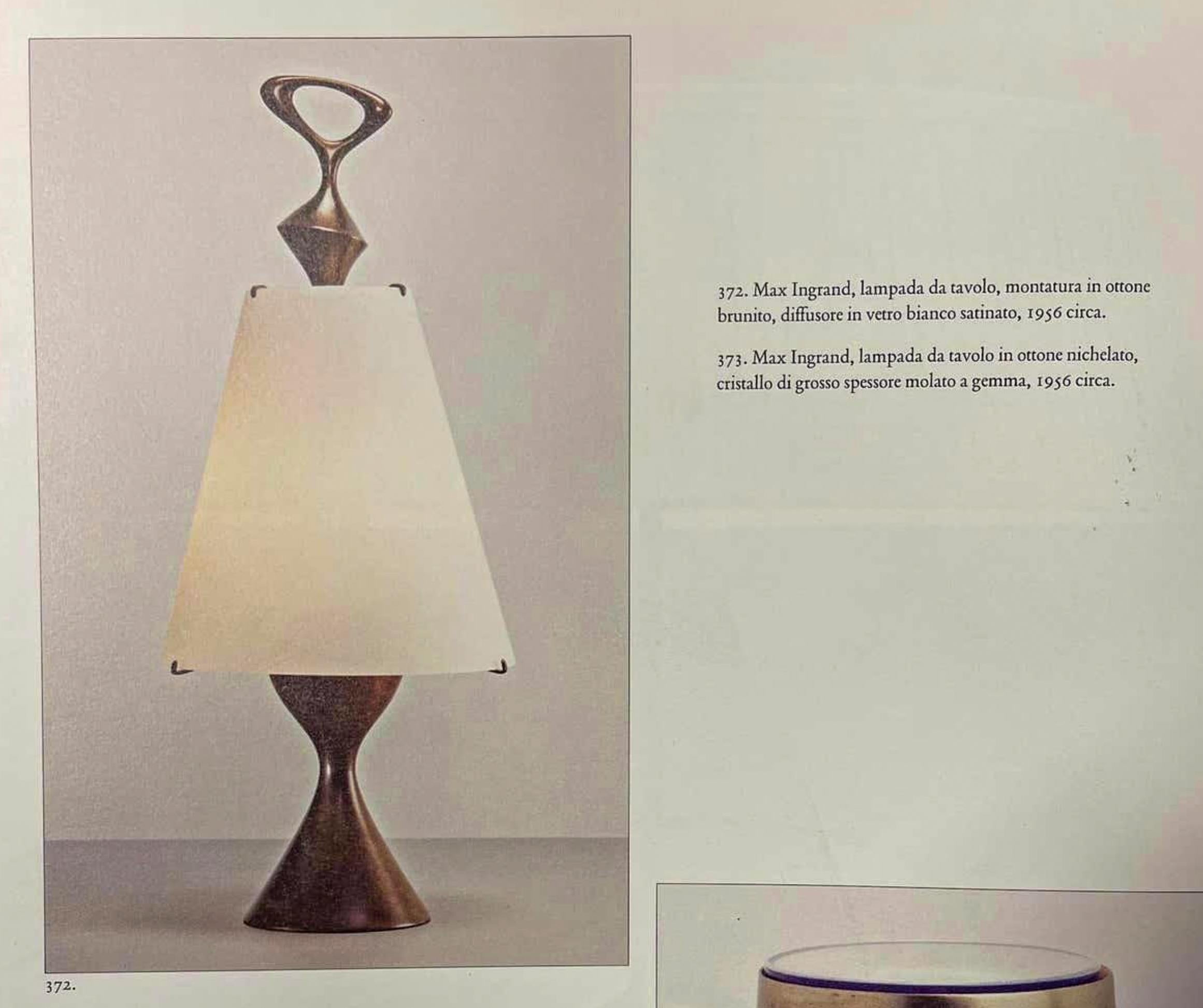 Max Ingrand for Fontana Arte pair of two Patinated Brass table lamps Italy 1956 For Sale 13