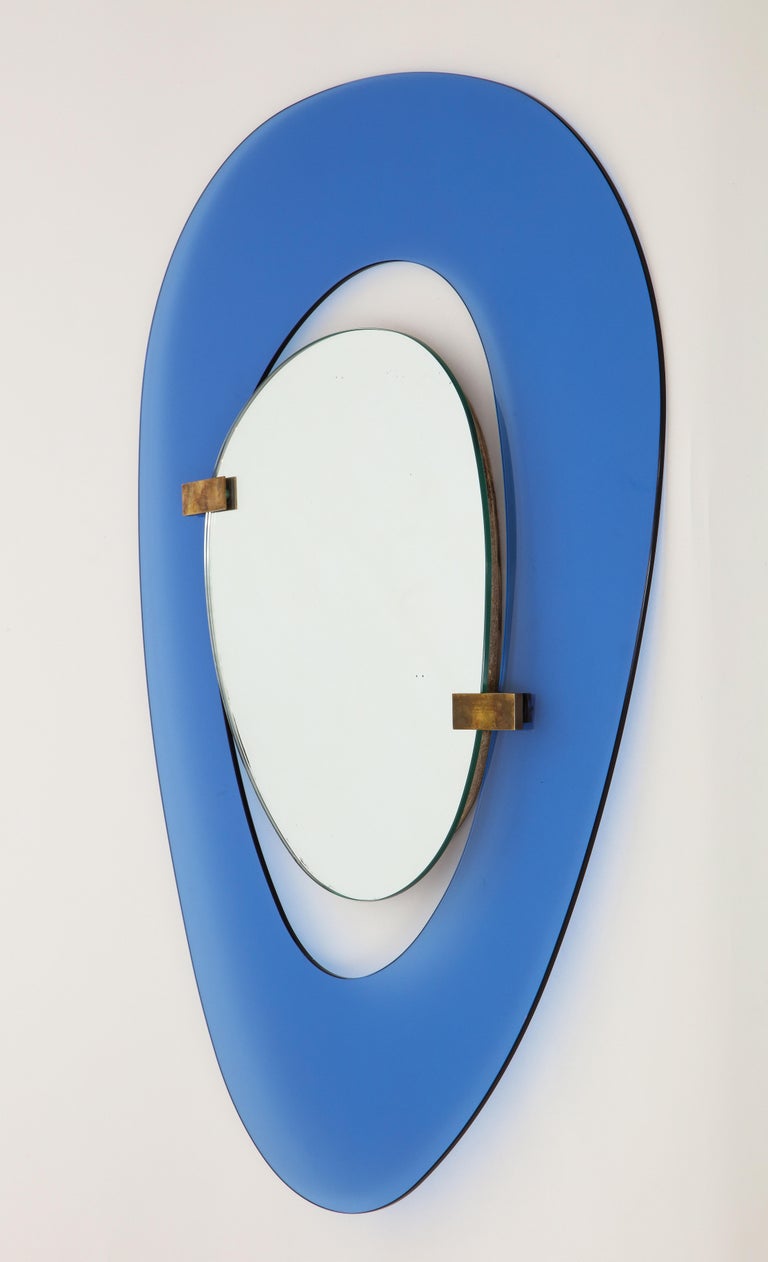 Max Ingrand for Fontana Arte Rare Asymmetrical Mirror For Sale at 1stDibs