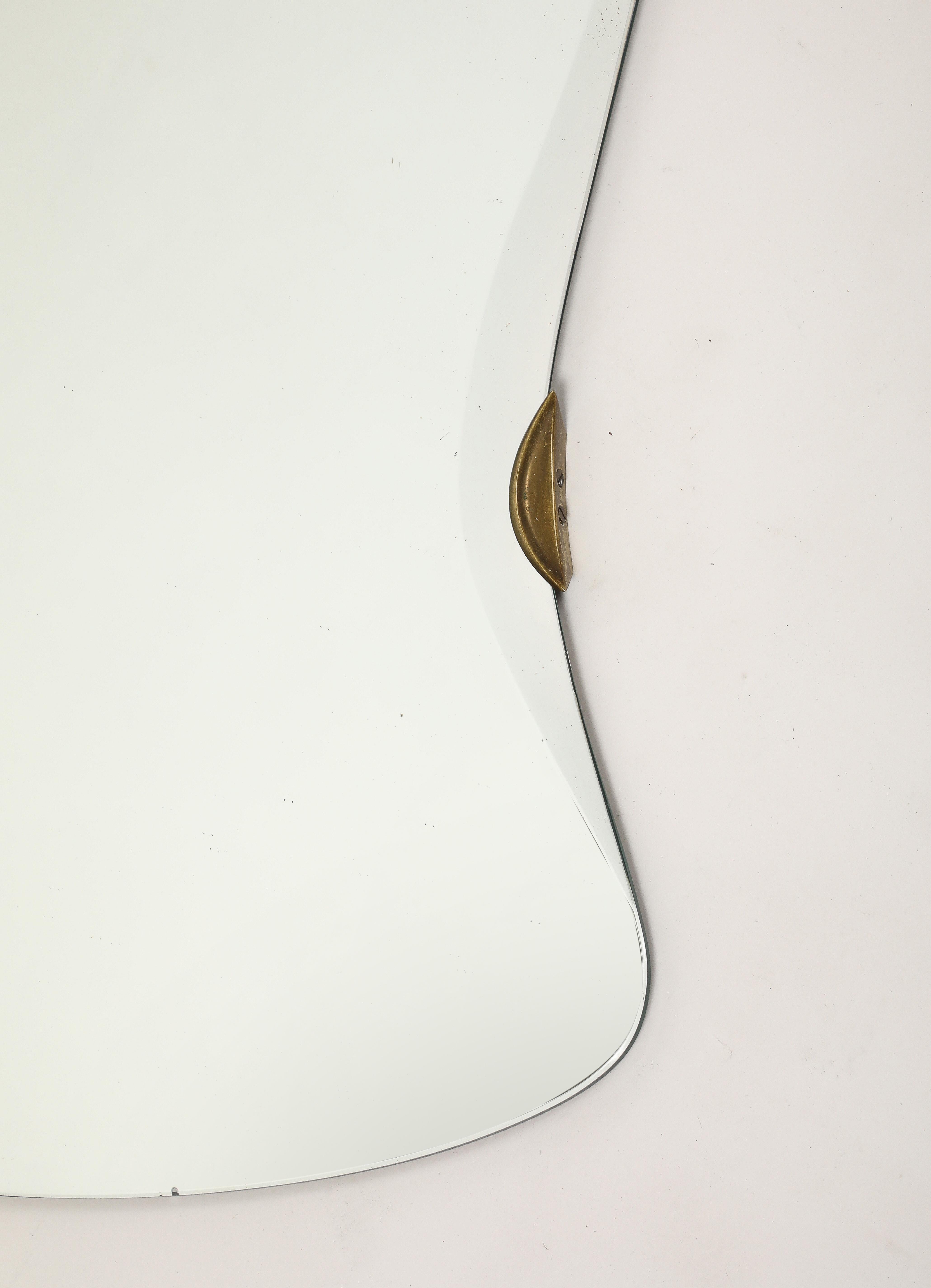 Max Ingrand für Fontana Arte Seltener abgeschrägter Kristallspiegel im Angebot 3