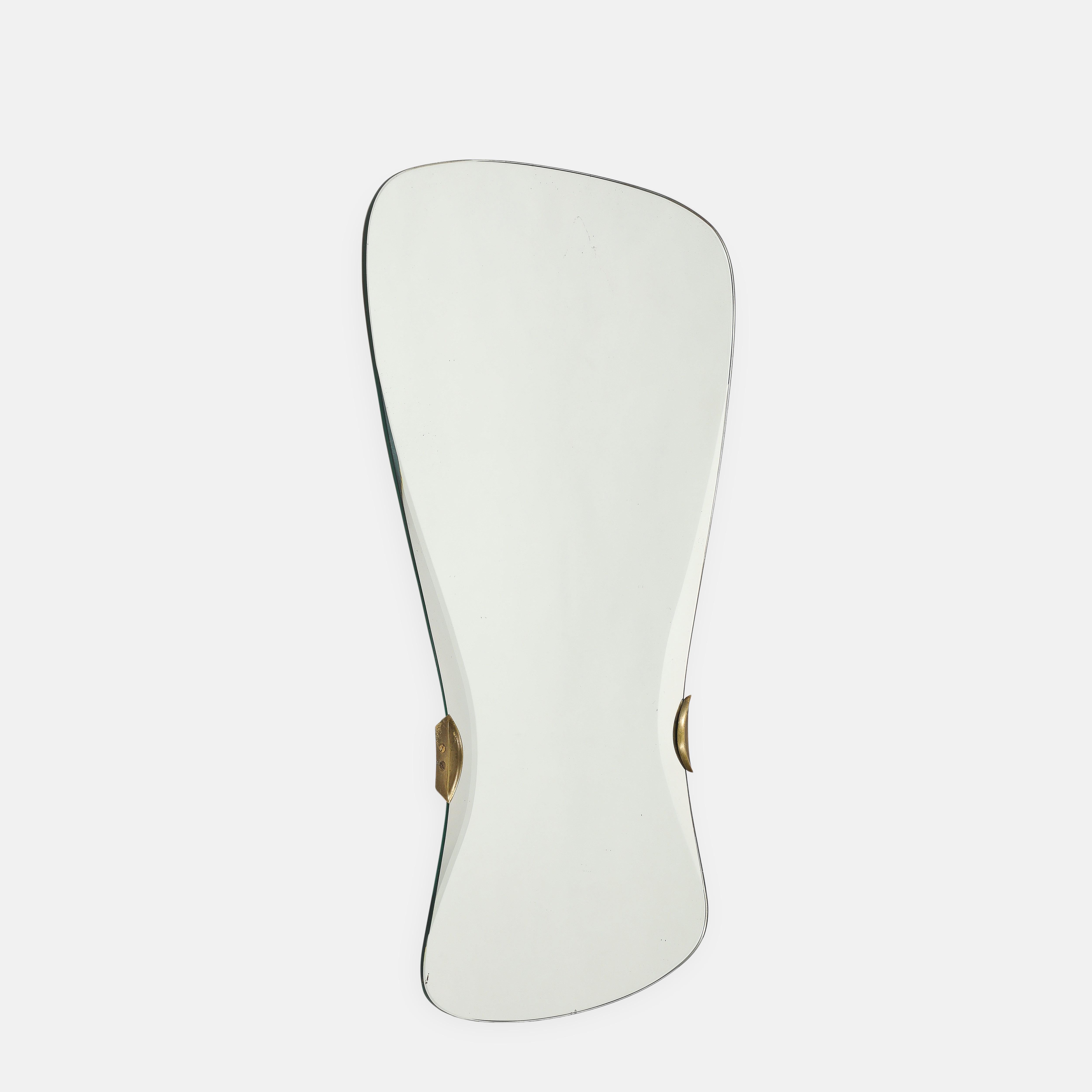 Max Ingrand für Fontana Arte Seltener abgeschrägter Kristallspiegel (Moderne der Mitte des Jahrhunderts) im Angebot