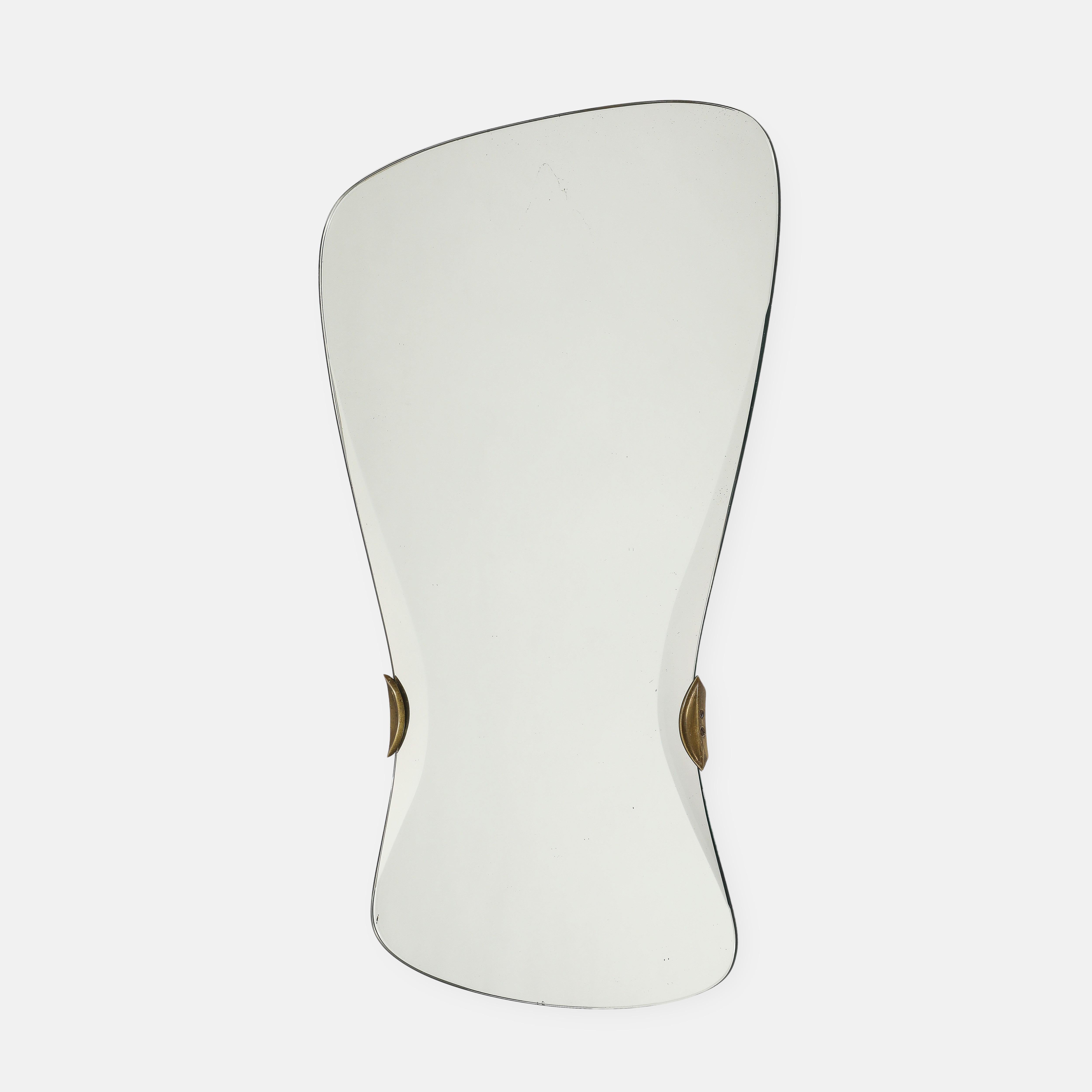 Max Ingrand für Fontana Arte Seltener abgeschrägter Kristallspiegel (Italienisch) im Angebot