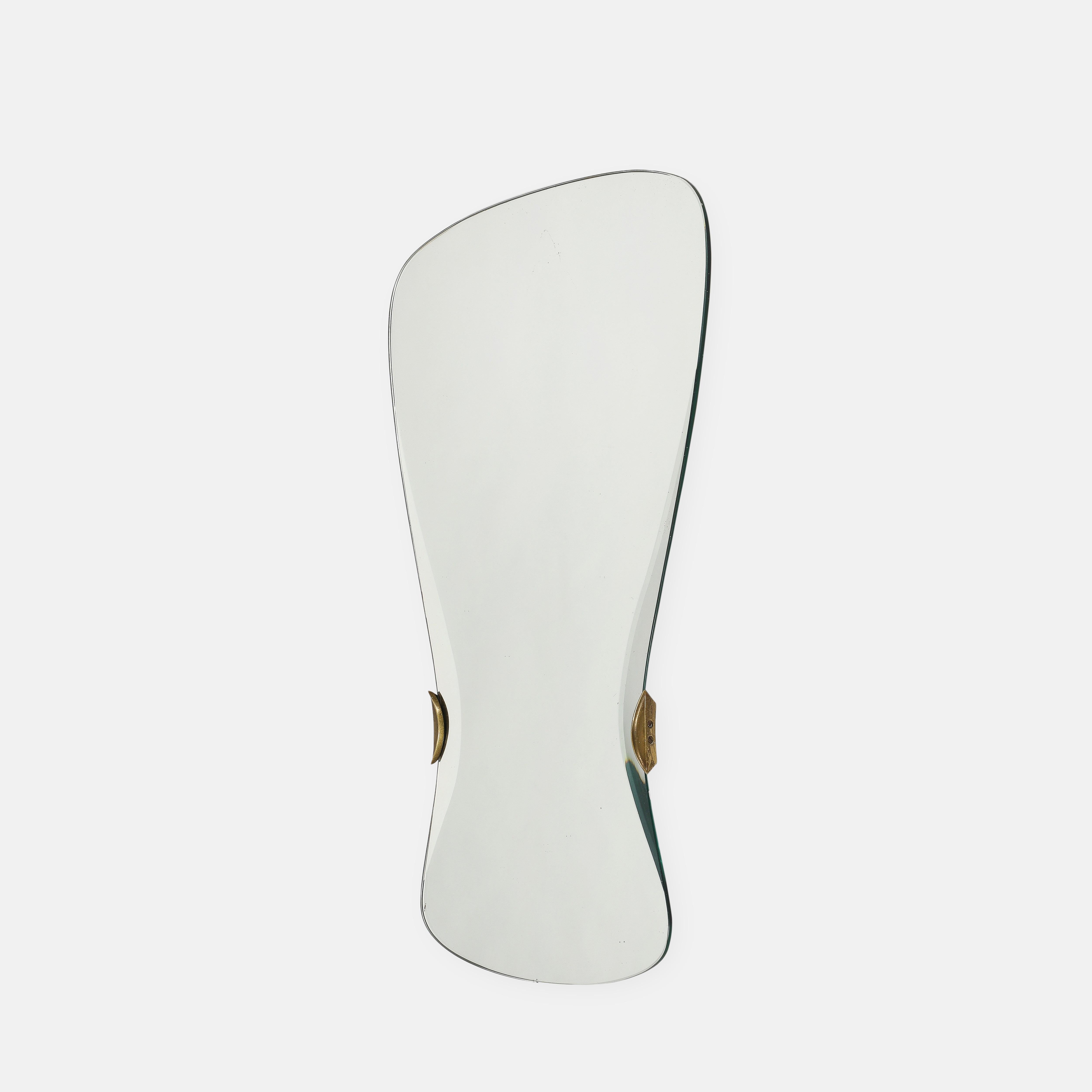 Max Ingrand für Fontana Arte Seltener abgeschrägter Kristallspiegel im Zustand „Gut“ im Angebot in New York, NY