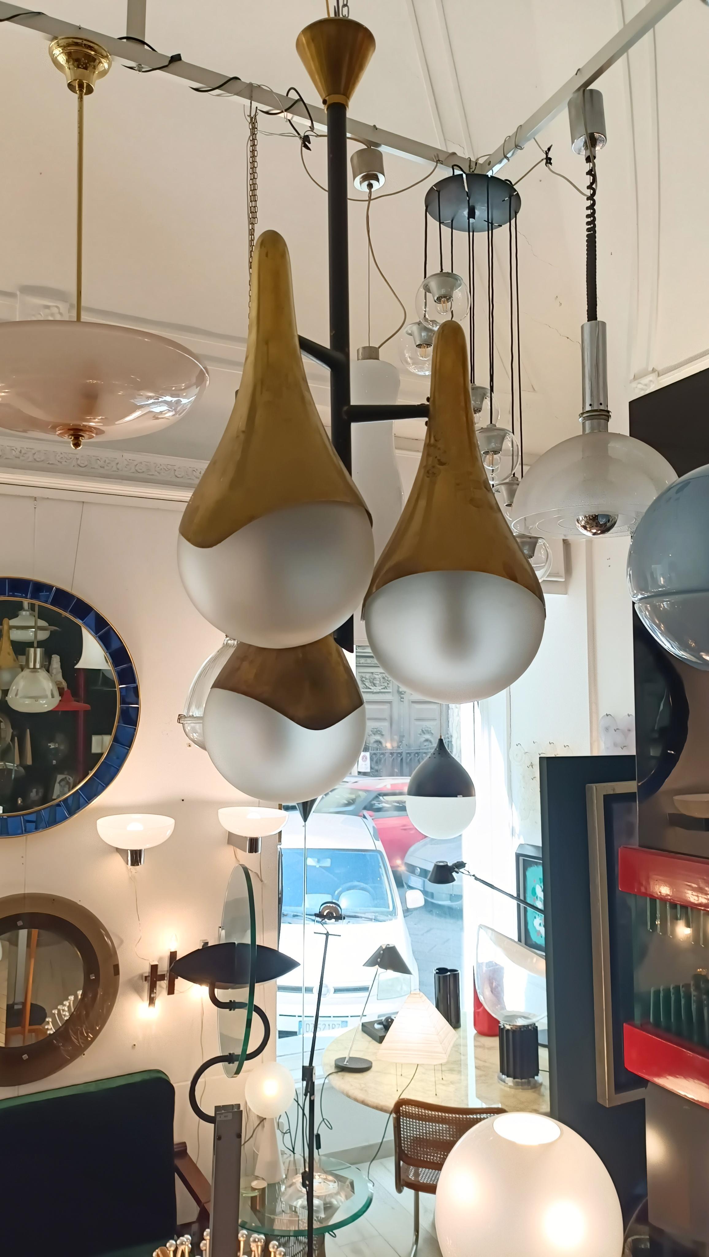 Seltener Kronleuchter von Max Ingrand für Fontana Arte, Italien, 1950er Jahre im Zustand „Gut“ im Angebot in Naples, IT