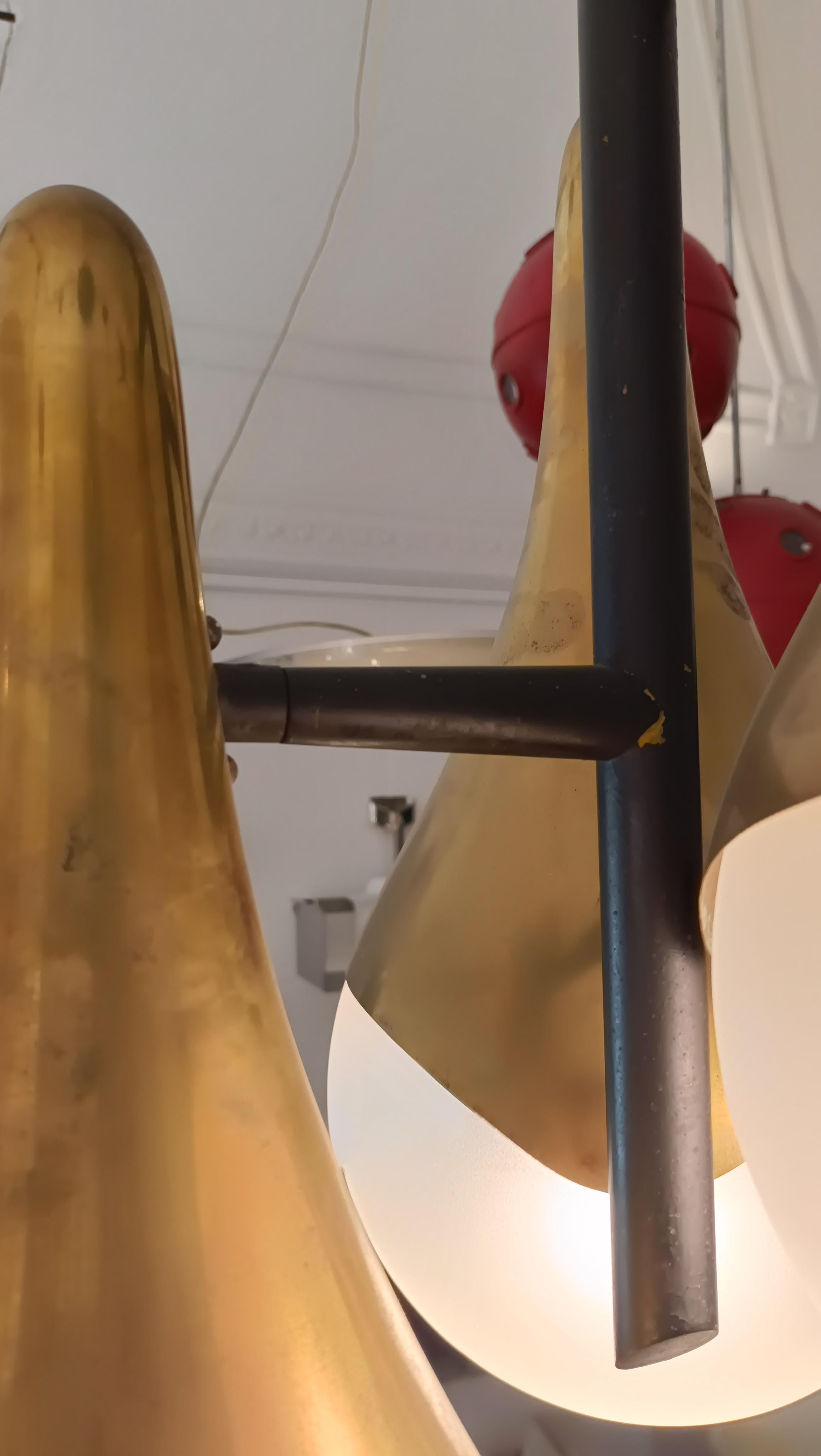 Seltener Kronleuchter von Max Ingrand für Fontana Arte, Italien, 1950er Jahre (Messing) im Angebot