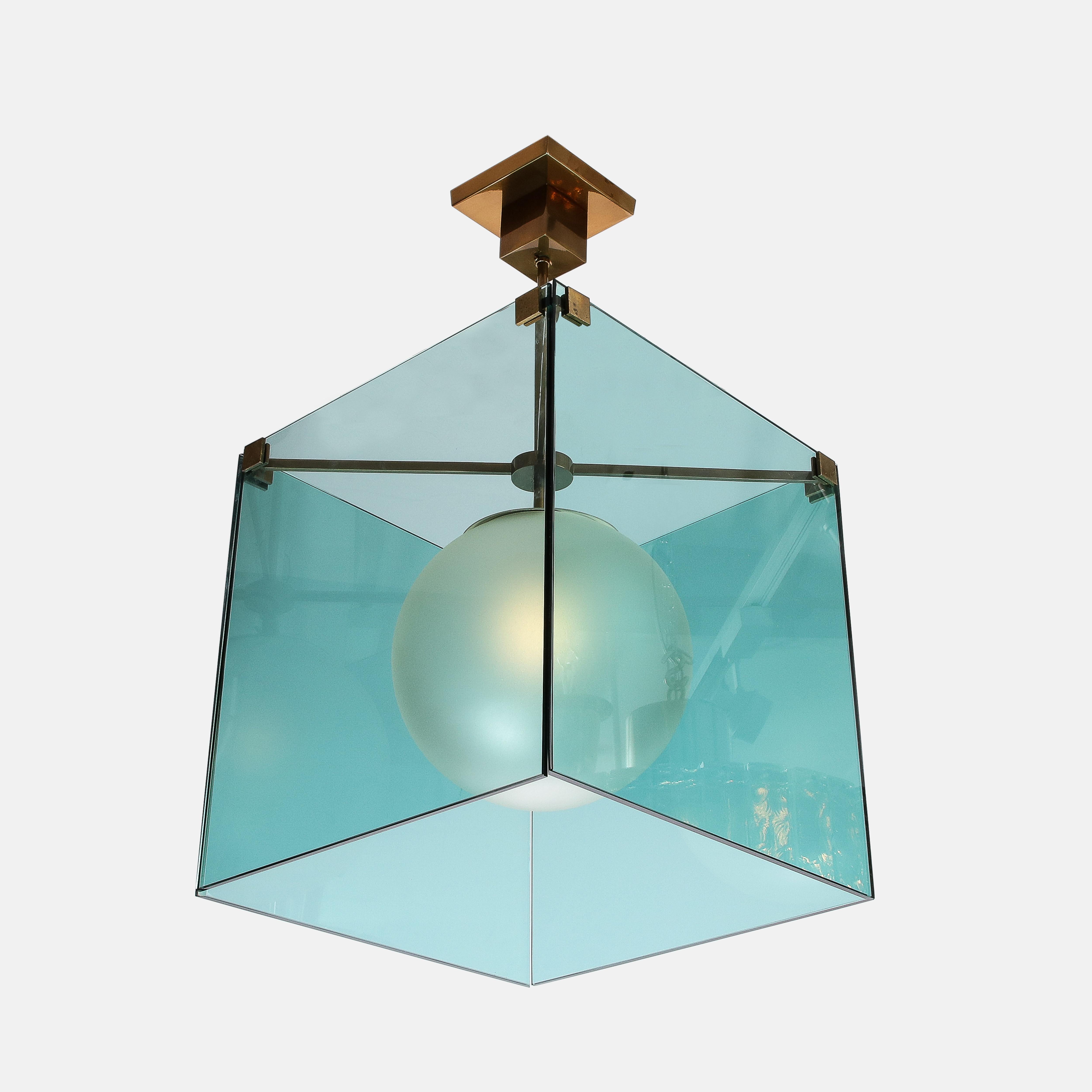 Max Ingrand for Fontana Arte Rare Chandelier Model 2073 In Good Condition For Sale In New York, NY