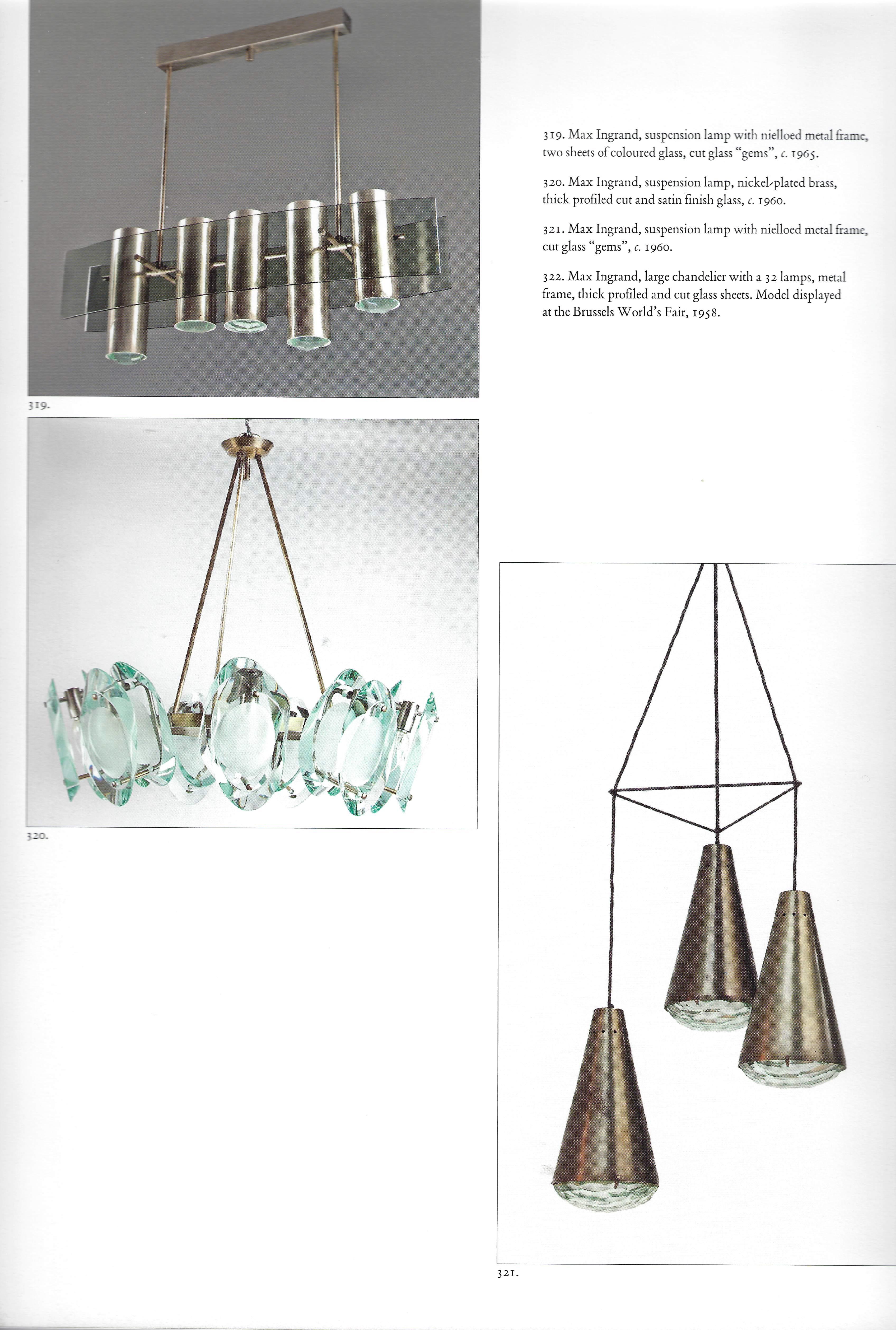 Max Ingrand per Fontana Arte Lampadario raro Model 2088 in vendita 1