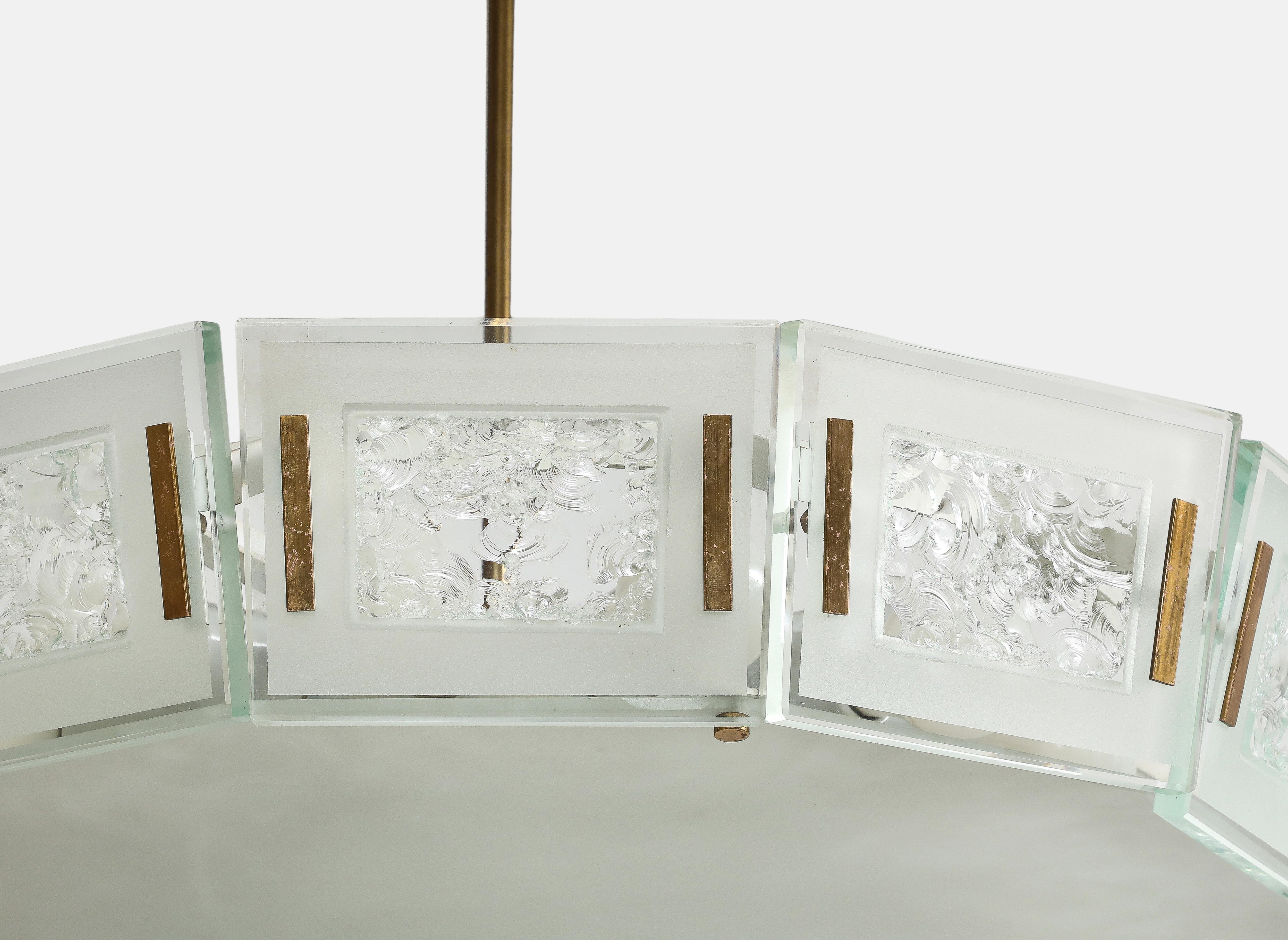 Max Ingrand per Fontana Arte Raro lampadario in cristallo Modello 2270 in vendita 2