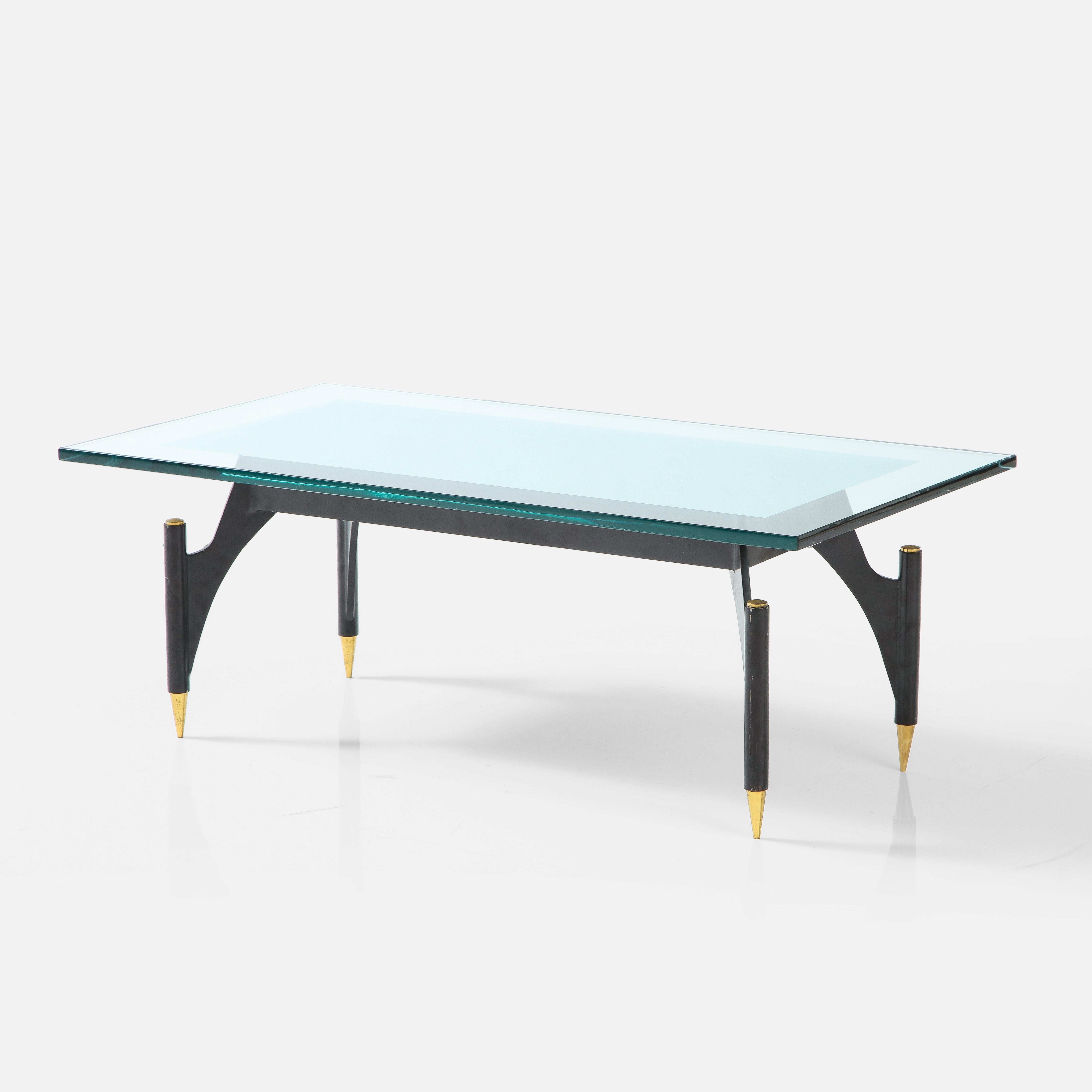 Laiton Table basse moderniste rare Max Ingrand pour Fontana Arte, modèle 2013, années 1960 en vente