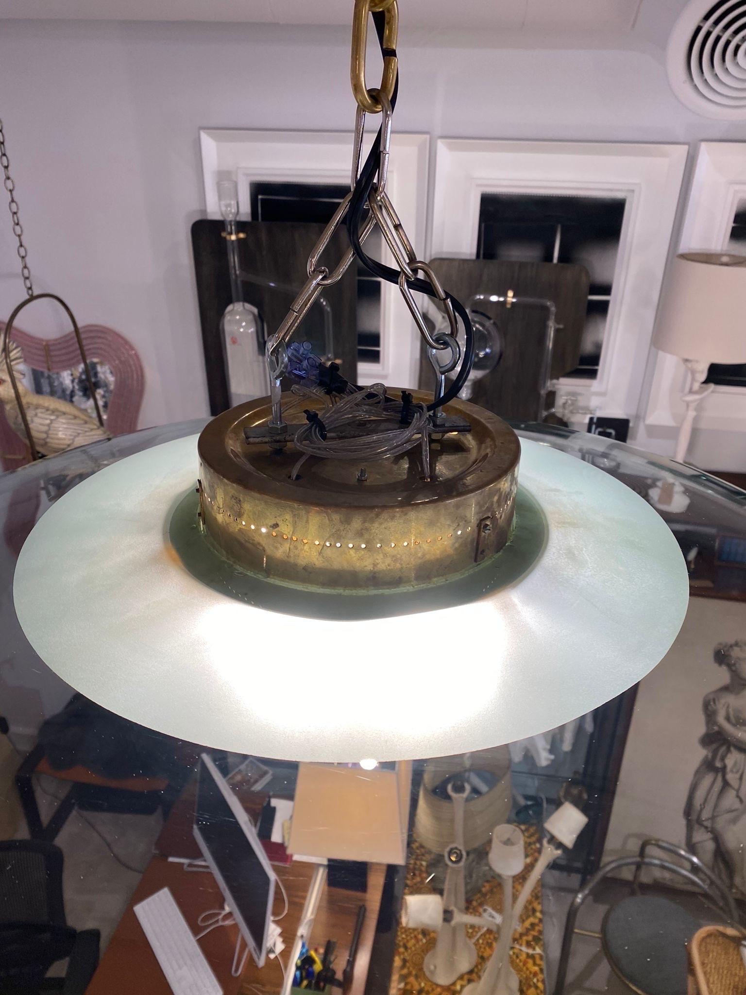 Max Ingrand for Fontana Arte Rare Domed Flush Mount Ceiling Light For Sale 5