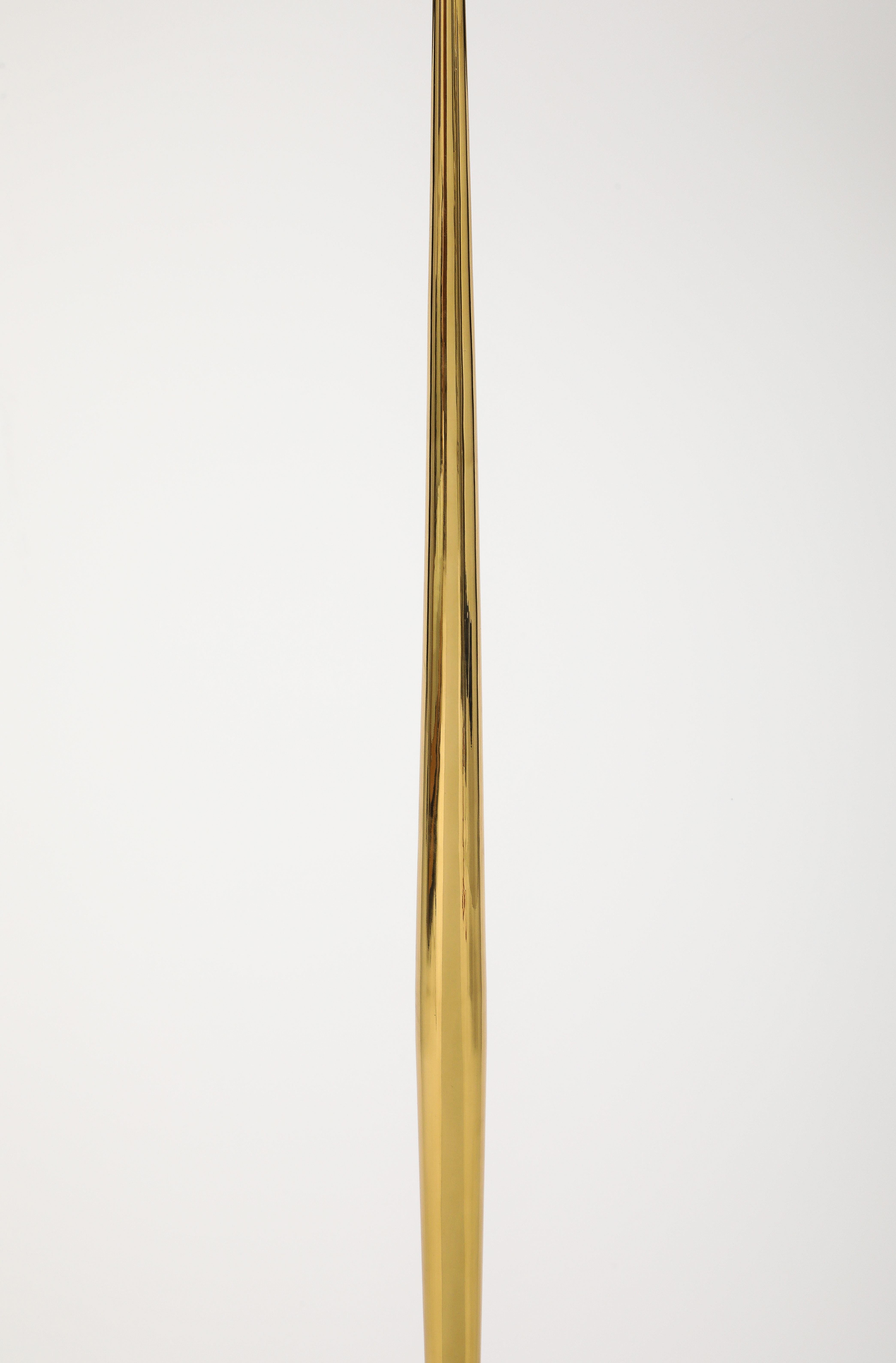 Mid-20th Century Max Ingrand for Fontana Arte Rare Floor Lamp Model 1692 in Brass and Glass For Sale