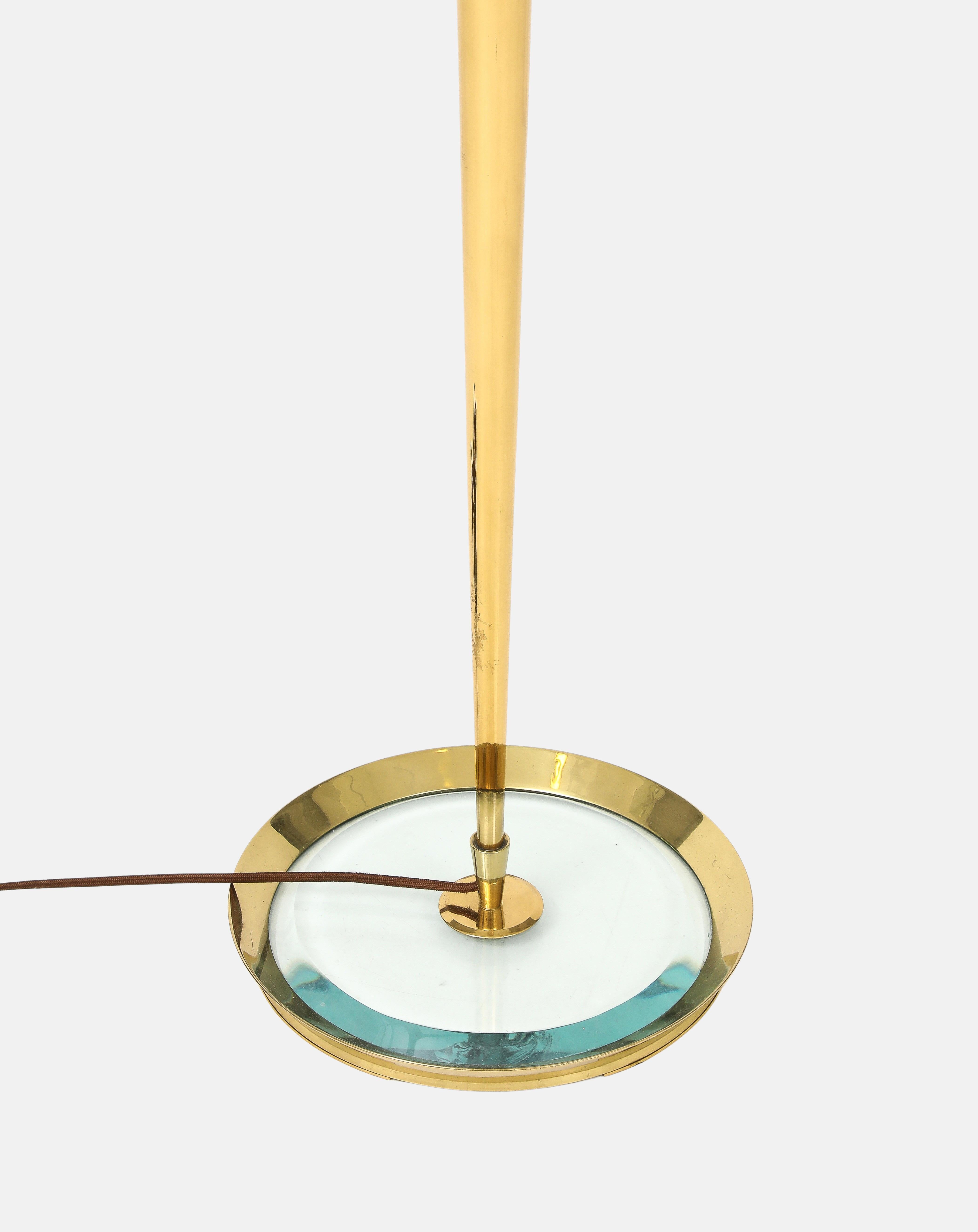 Max Ingrand for Fontana Arte Rare Floor Lamp Model 1692 in Brass and Glass For Sale 1