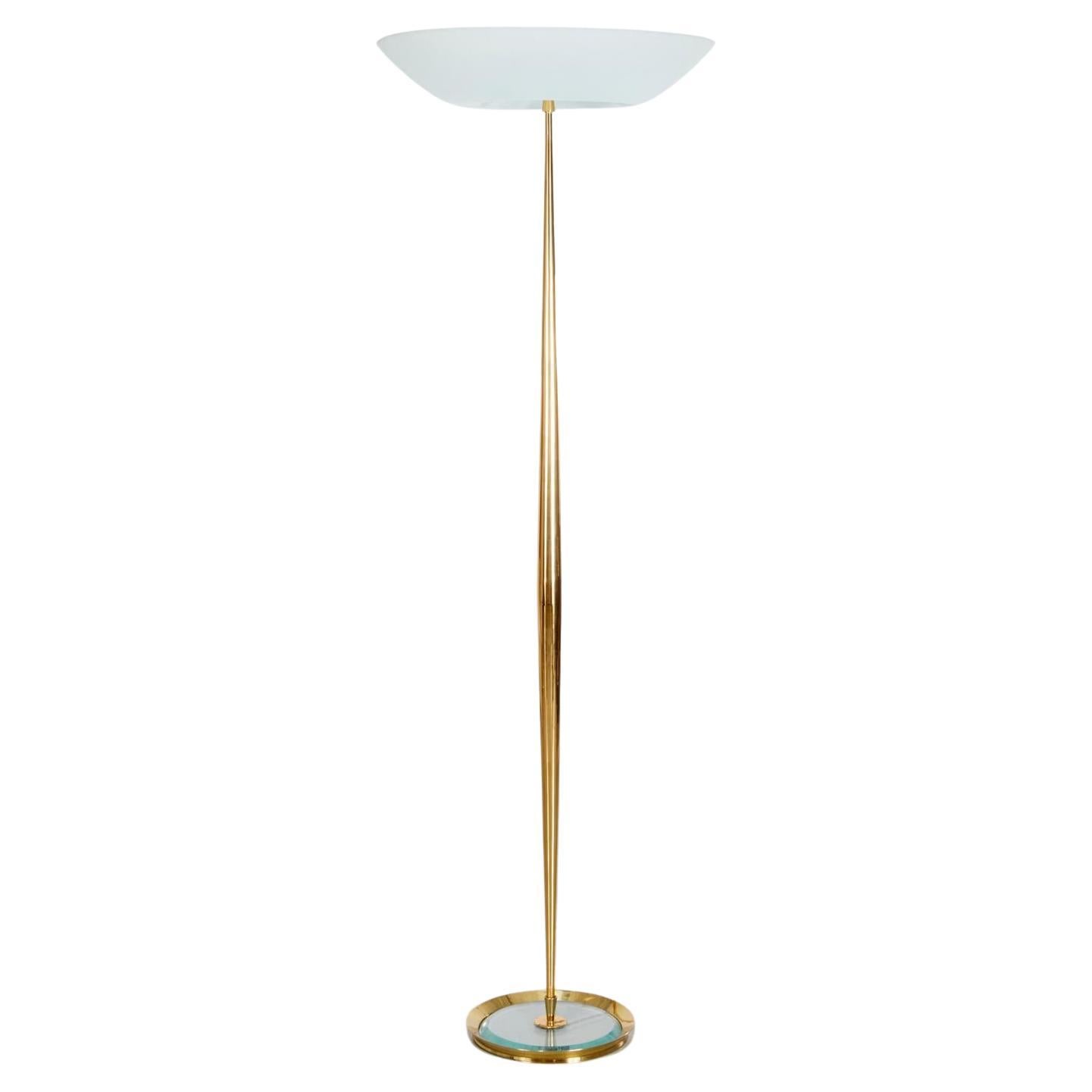 Max Ingrand for Fontana Arte Rare Floor Lamp Model 1692 in Brass and Glass
