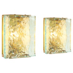Max Ingrand for Fontana Arte Rare Pair of Chiseled Glass Sconces Model 2311
