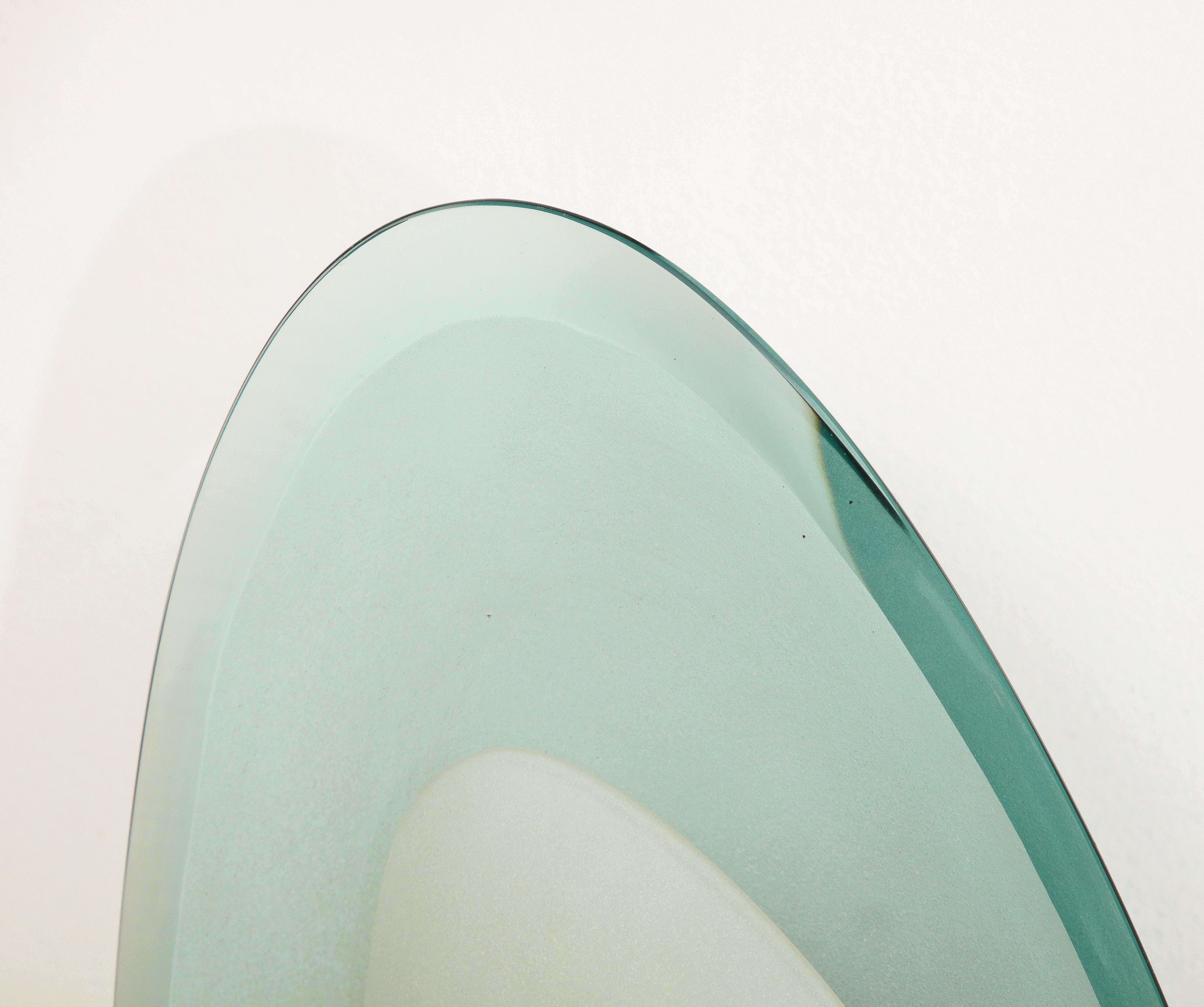 Max Ingrand for Fontana Arte Rare Pair of Glass and Brass Sconces 7