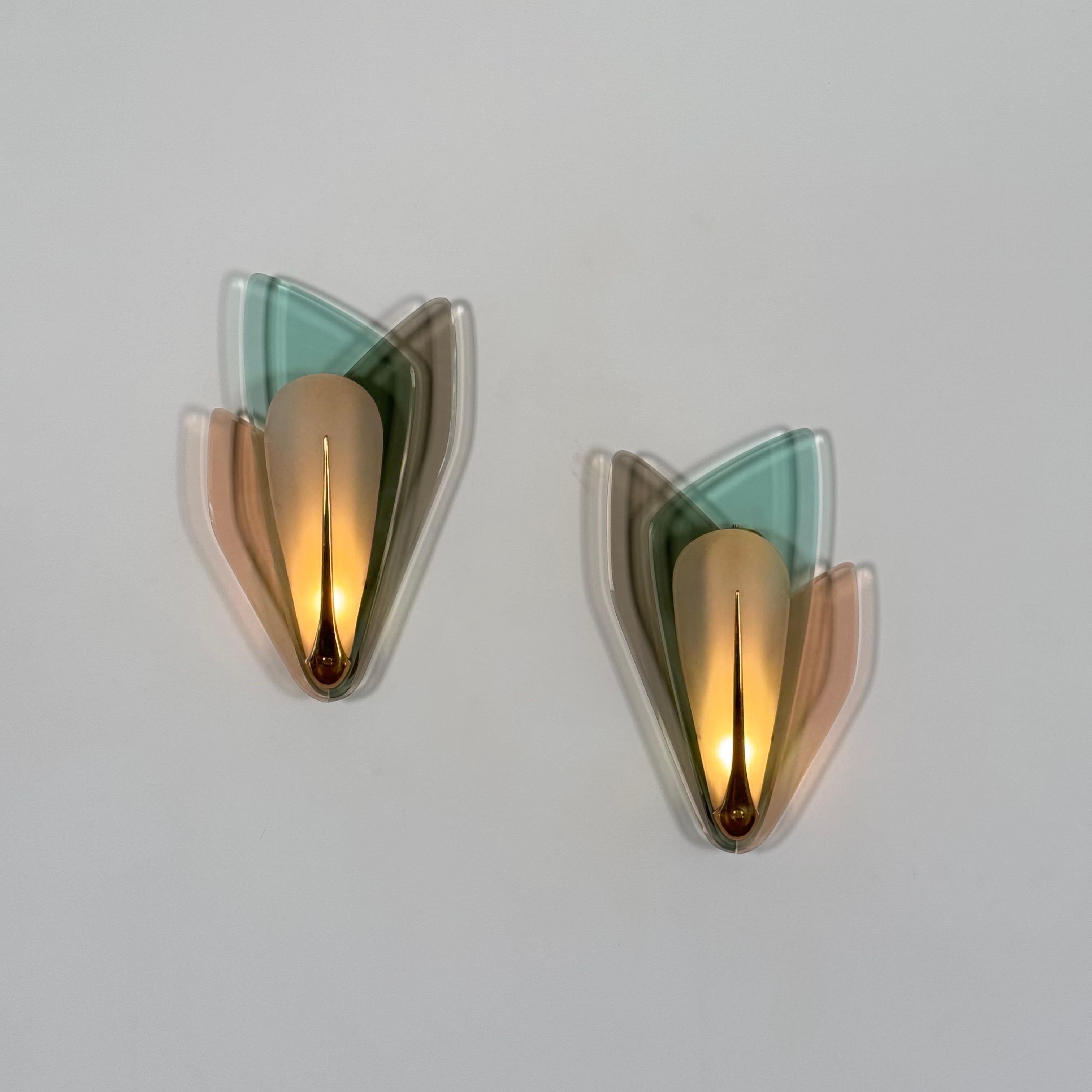 Max Ingrand para Fontana Arte, Raro par de grandes candelabros, Italia 1955 Moderno de mediados de siglo en venta