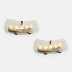 Max Ingrand for Fontana Arte Rare Pair of Large Wall Lights Model 1598