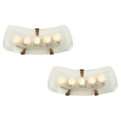 Max Ingrand for Fontana Arte Rare Pair of Large Wall Lights Model 1598