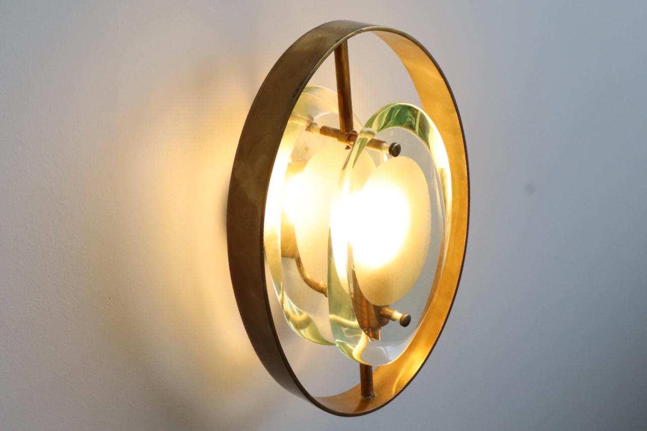 Max Ingrand for Fontana Arte Rare Pair of 'Micro' Sconces Model 2240 Signed 3