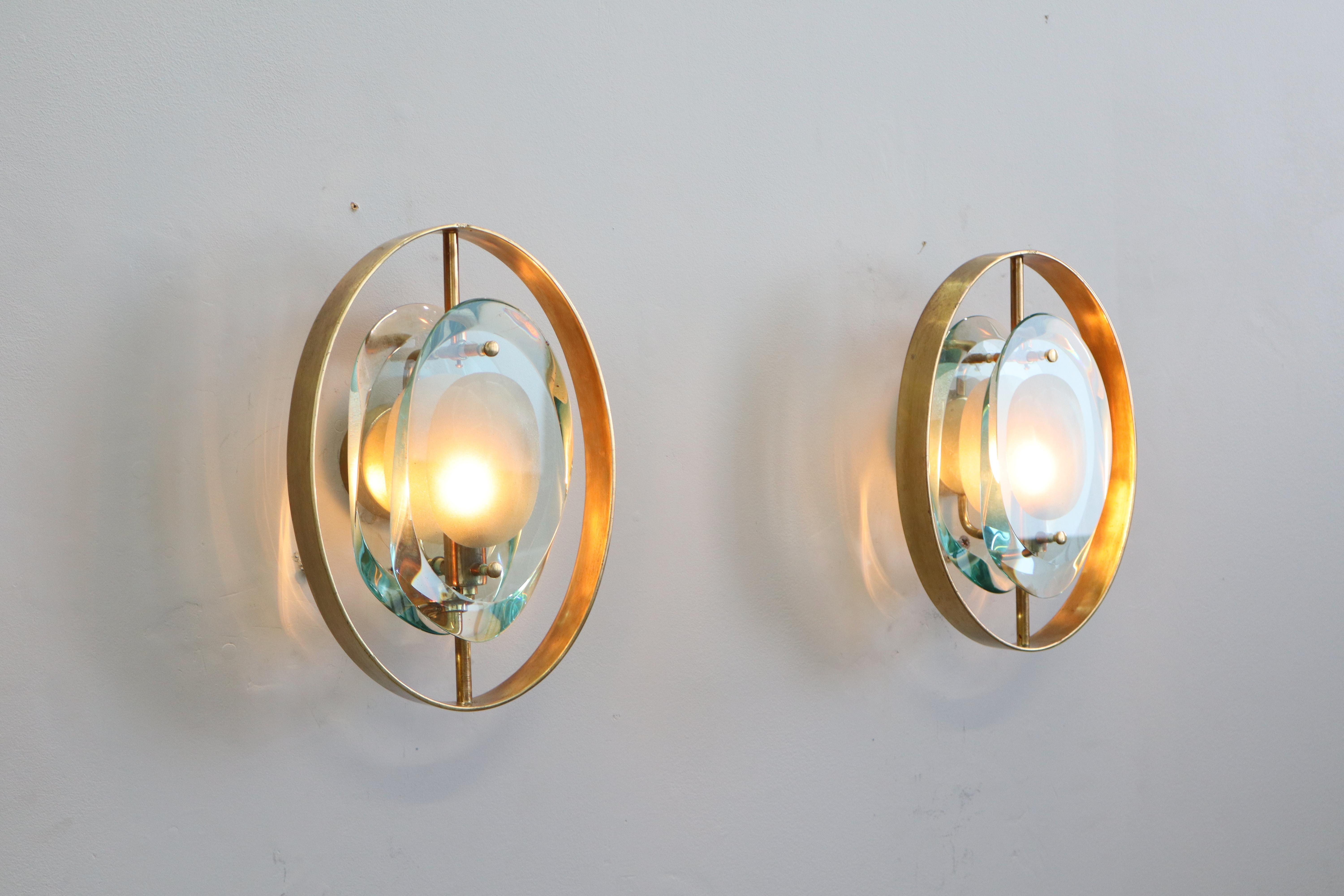 Paire d'appliques « Micro » rares signées Max Ingrand pour Fontana Arte, modèle 2240 en vente 8