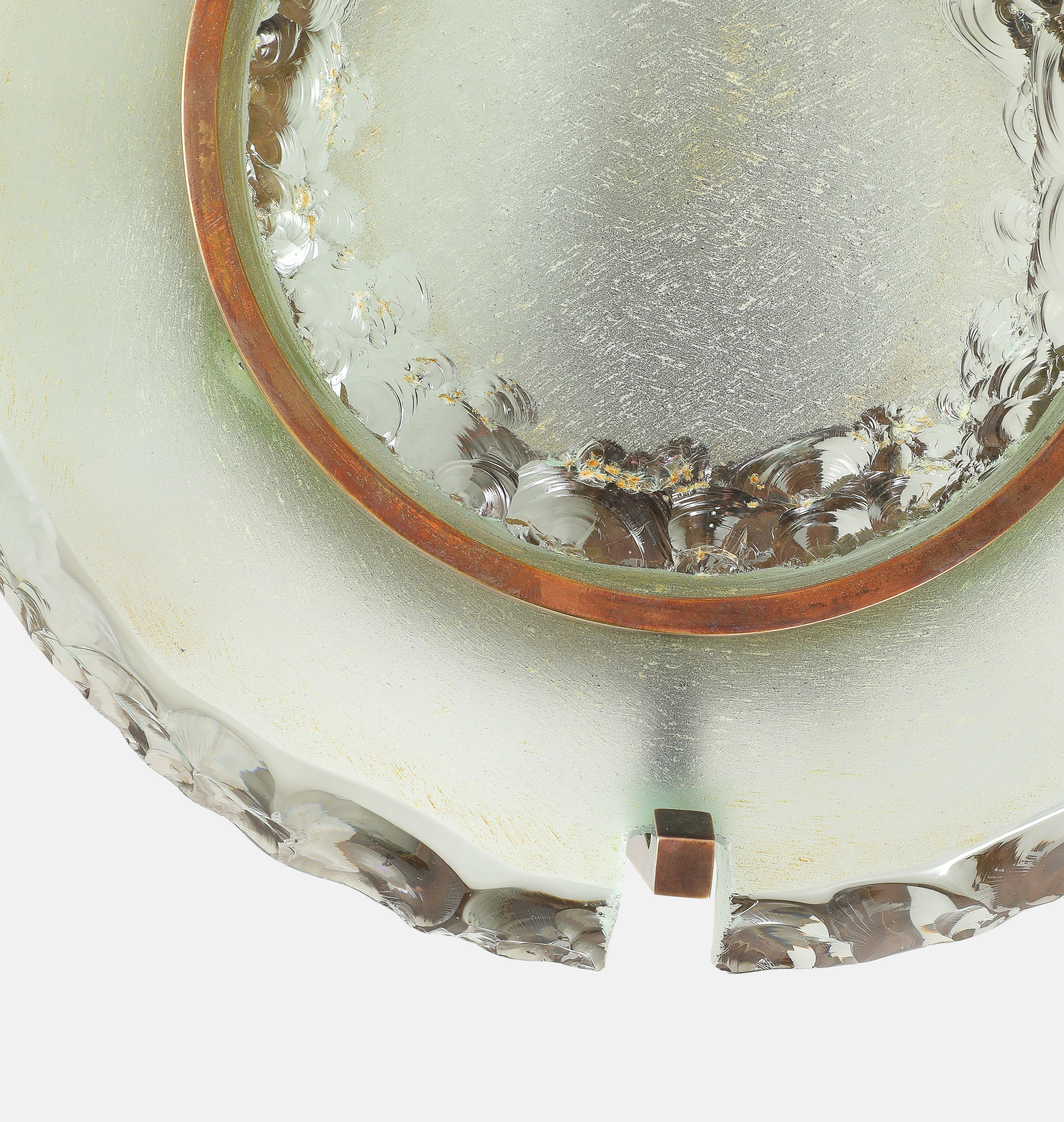 Max Ingrand para Fontana Arte Raro par de apliques de cristal redondos Modelo 10.004 en venta 5