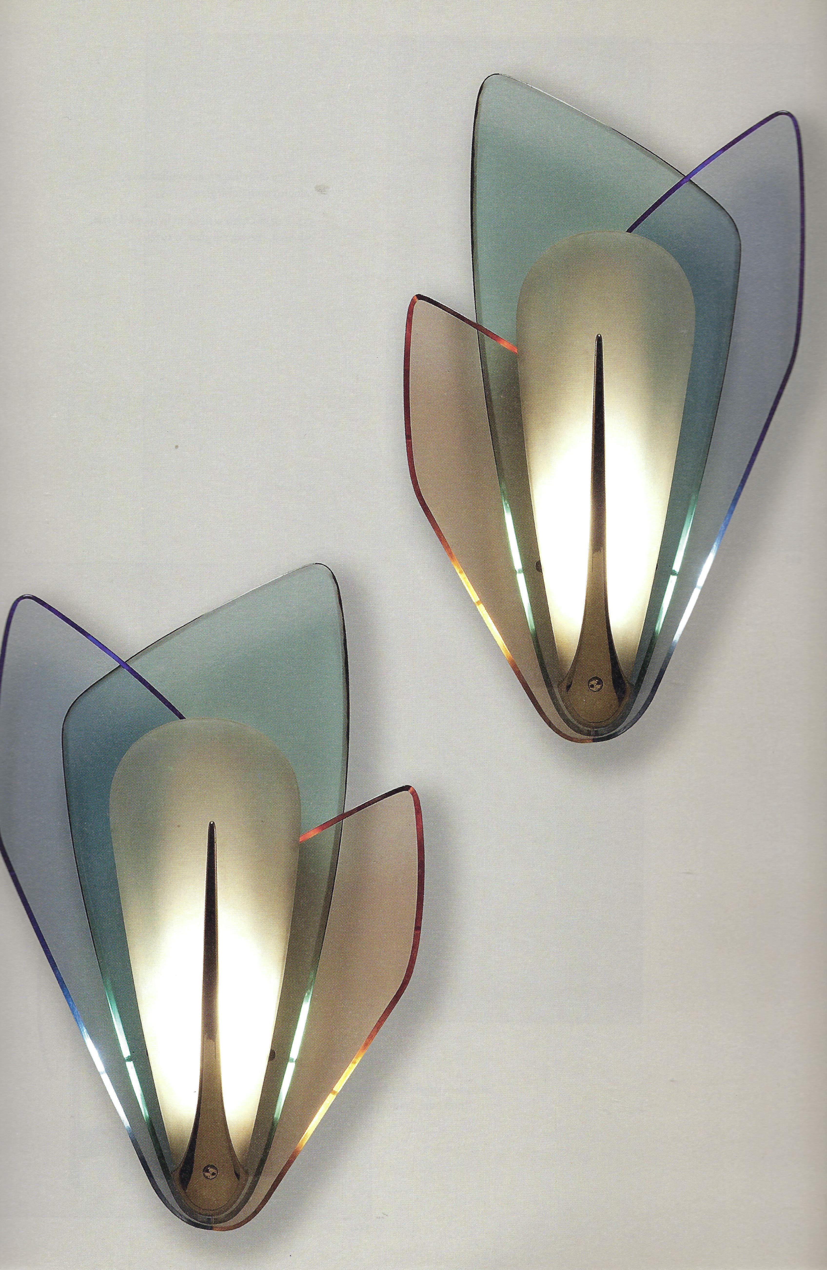 Max Ingrand for Fontana Arte Rare Pair of Sconces For Sale 2