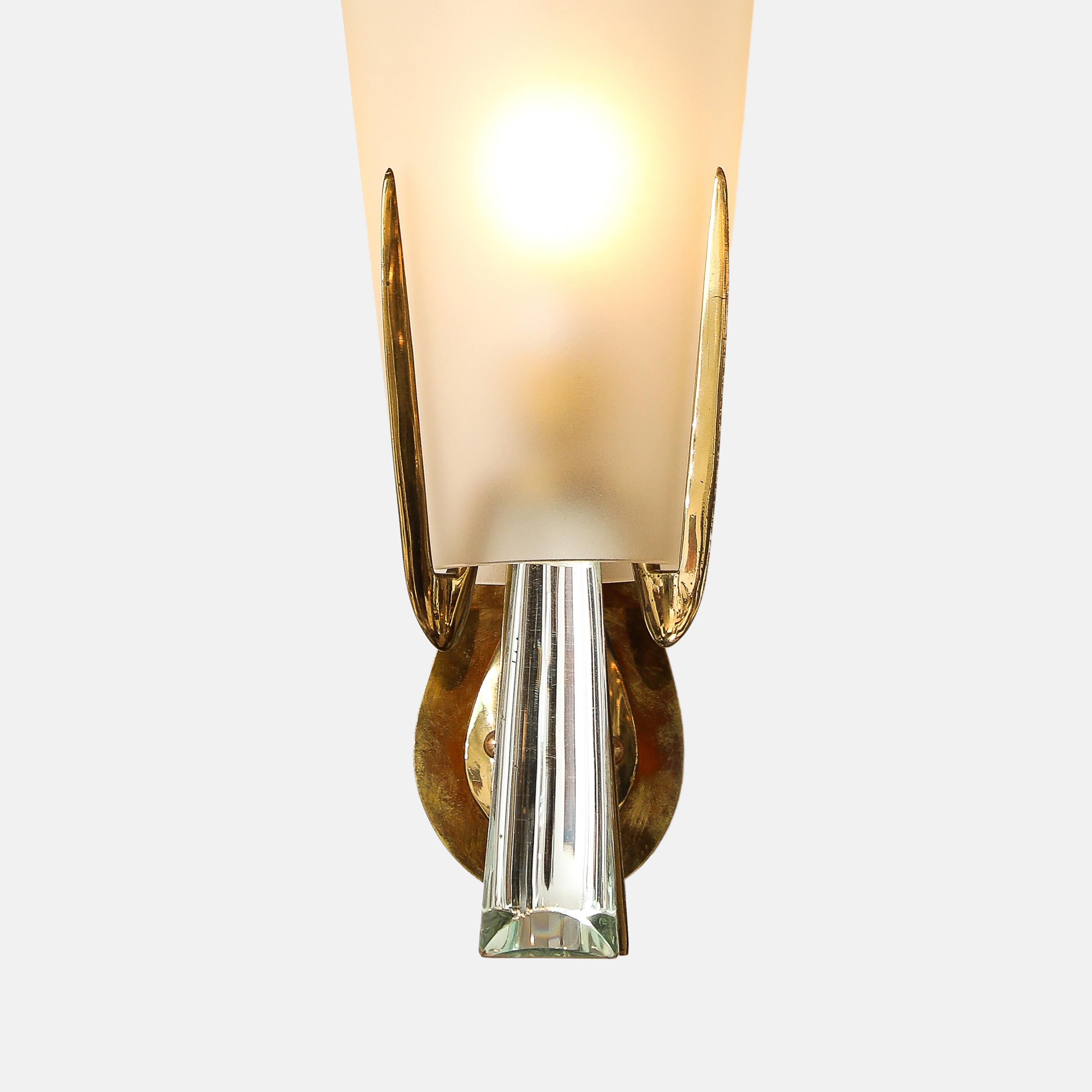 Paire d'appliques rares de Max Ingrand pour Fontana Arte en vente 5