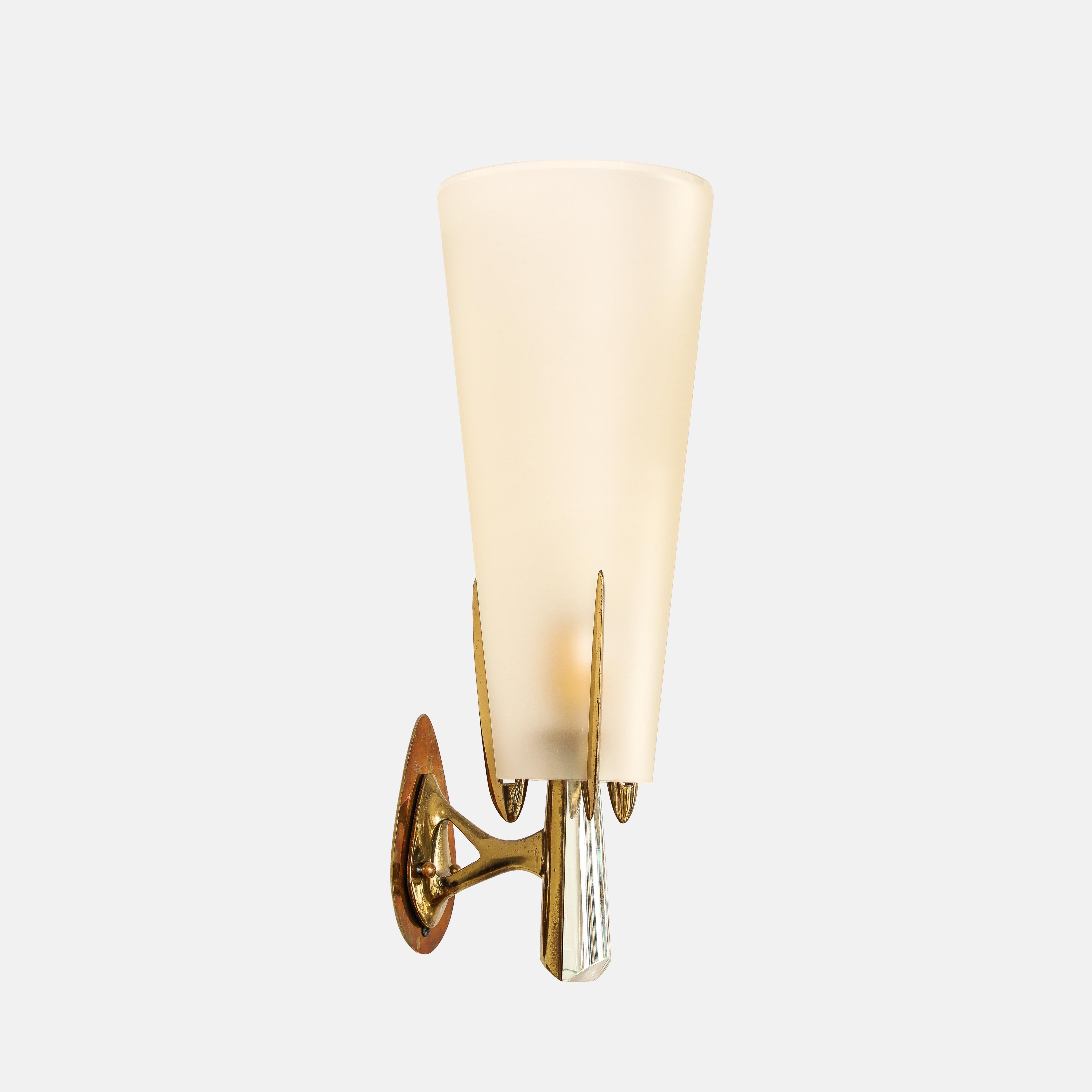 Paire d'appliques rares de Max Ingrand pour Fontana Arte en vente 4