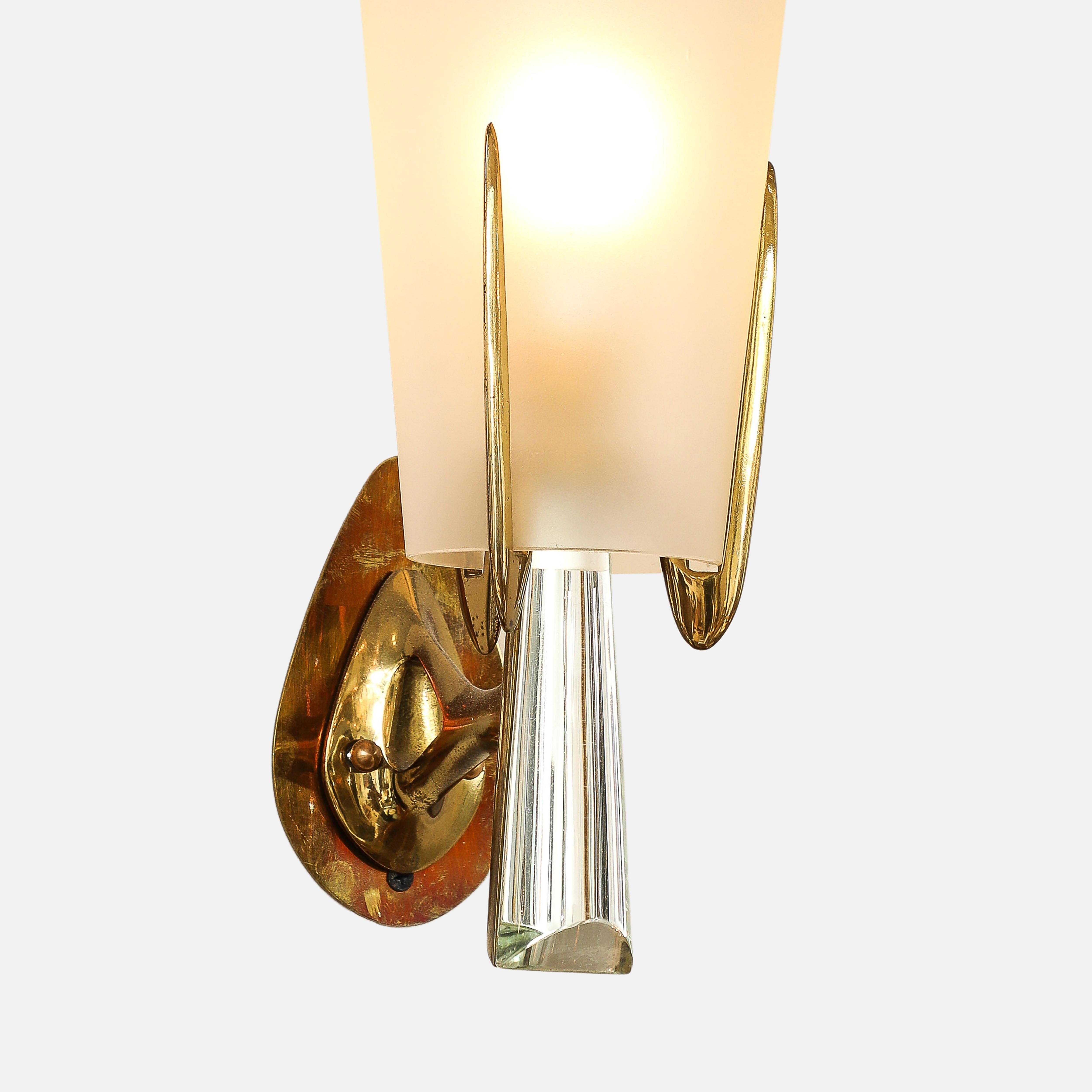 Paire d'appliques rares de Max Ingrand pour Fontana Arte en vente 6