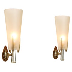 Paire d'appliques rares de Max Ingrand pour Fontana Arte
