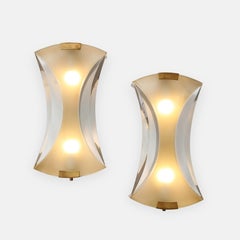 Max Ingrand for Fontana Arte Rare Pair of Sconces Model 2225