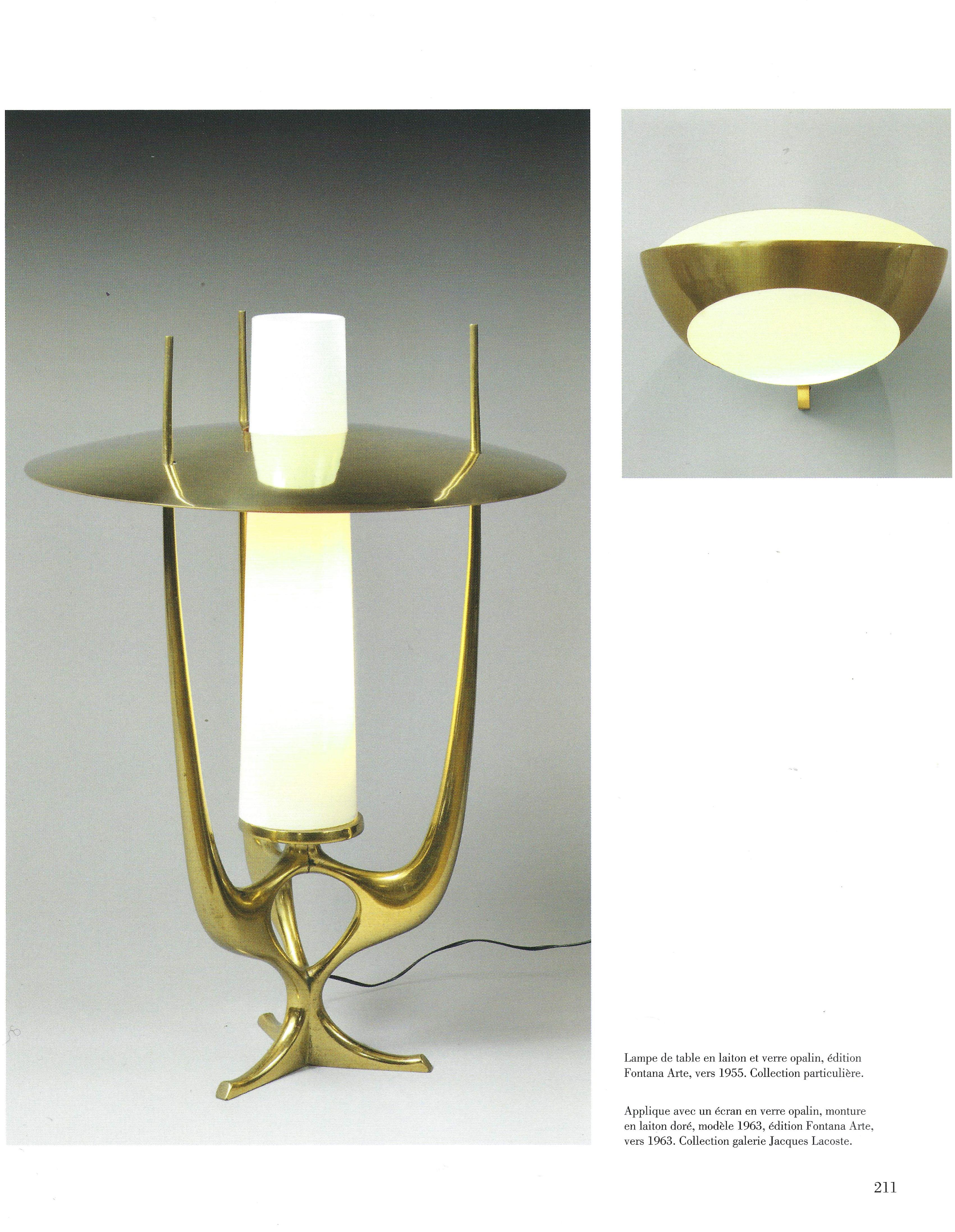 Max Ingrand Rare Pairs of Large Brass and Satin Glass Sconces Model 1963 6