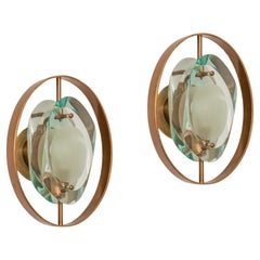 Max Ingrand for Fontana Arte Rare Pair of 'Micro' Sconces Model 2240