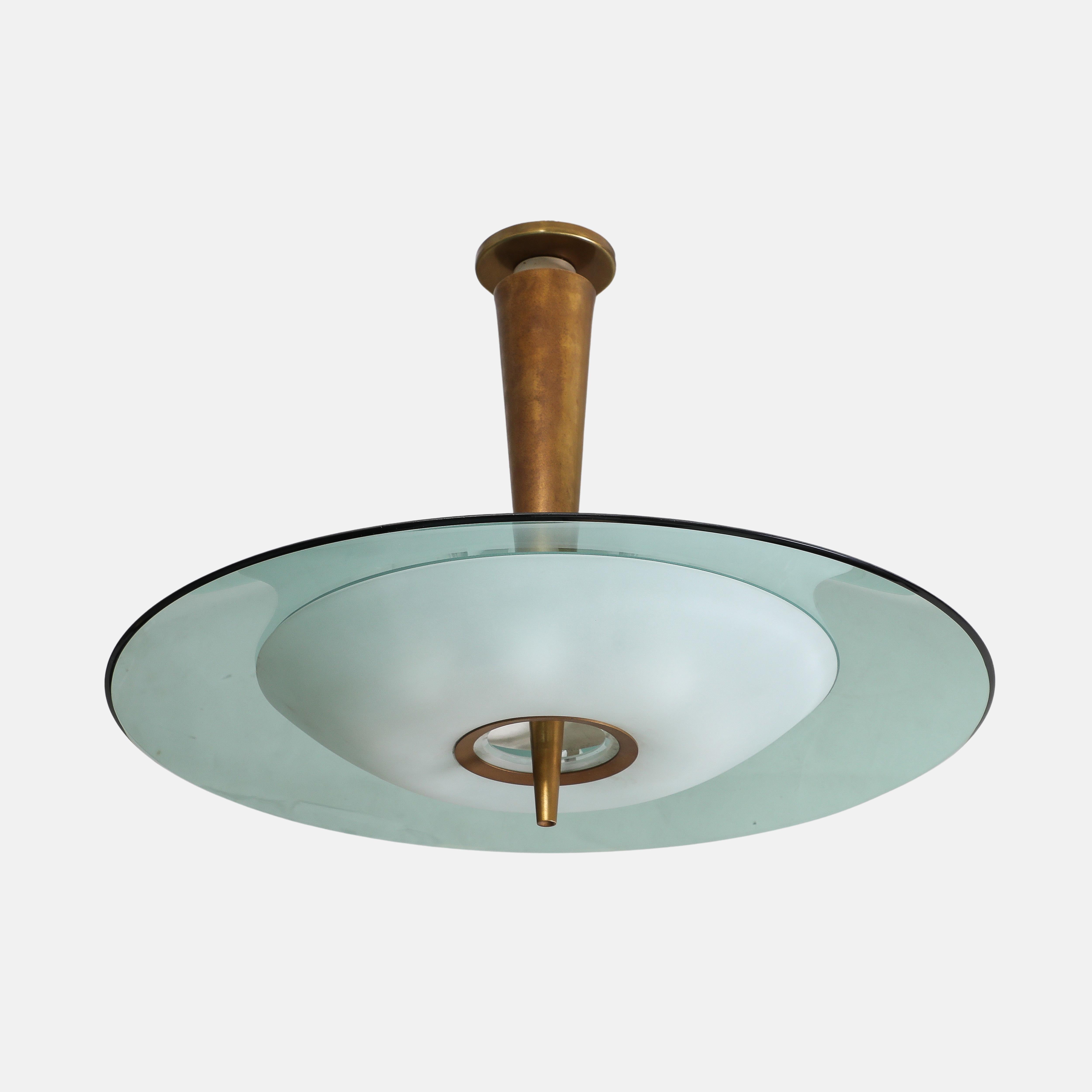 Max Ingrand for Fontana Arte Rare Pendant or Chandelier Model 1462 In Good Condition In New York, NY