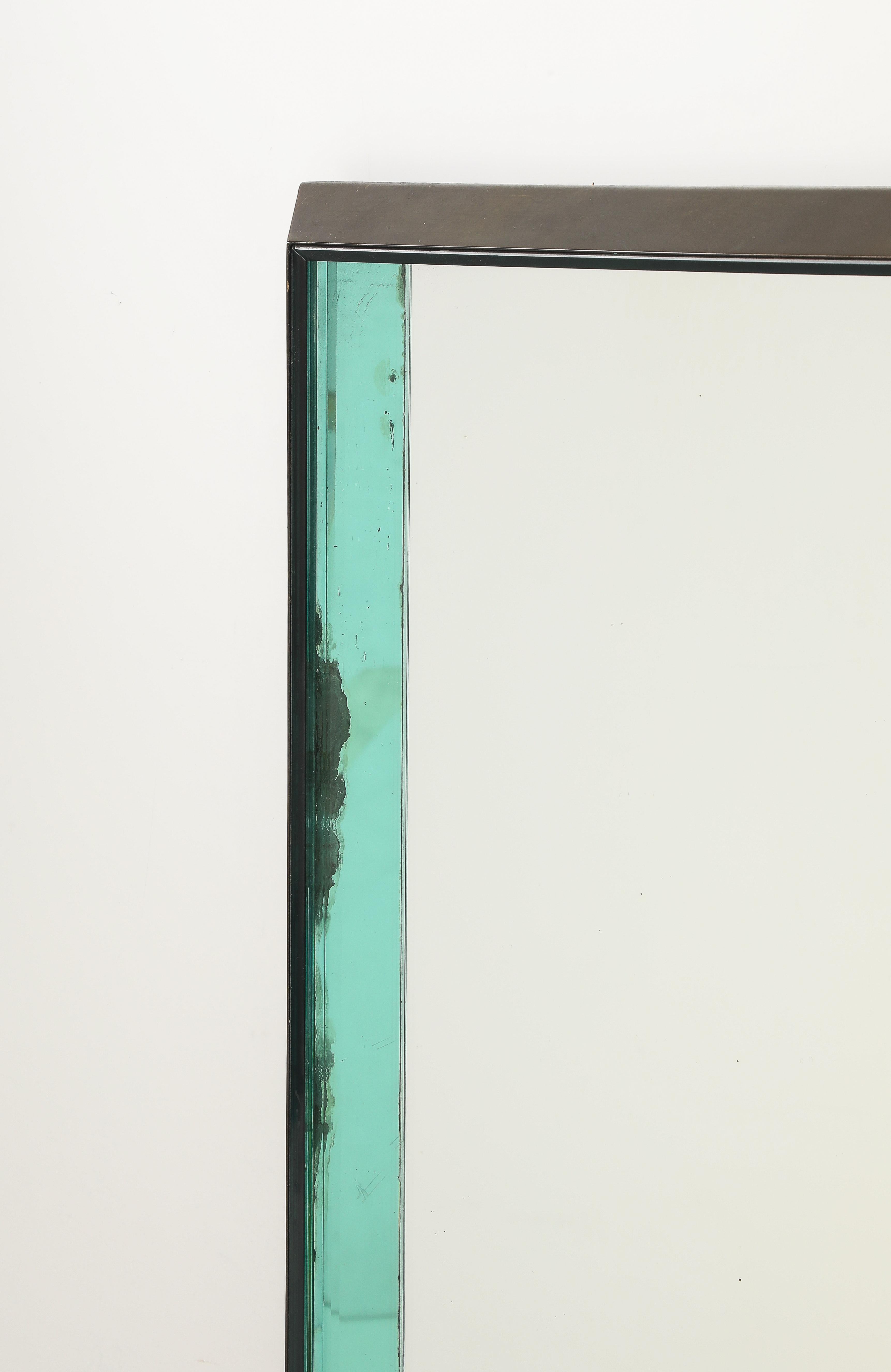 Max Ingrand per Fontana Arte Raro Specchio rettangolare in ottone e vetro Model 2172A in vendita 1