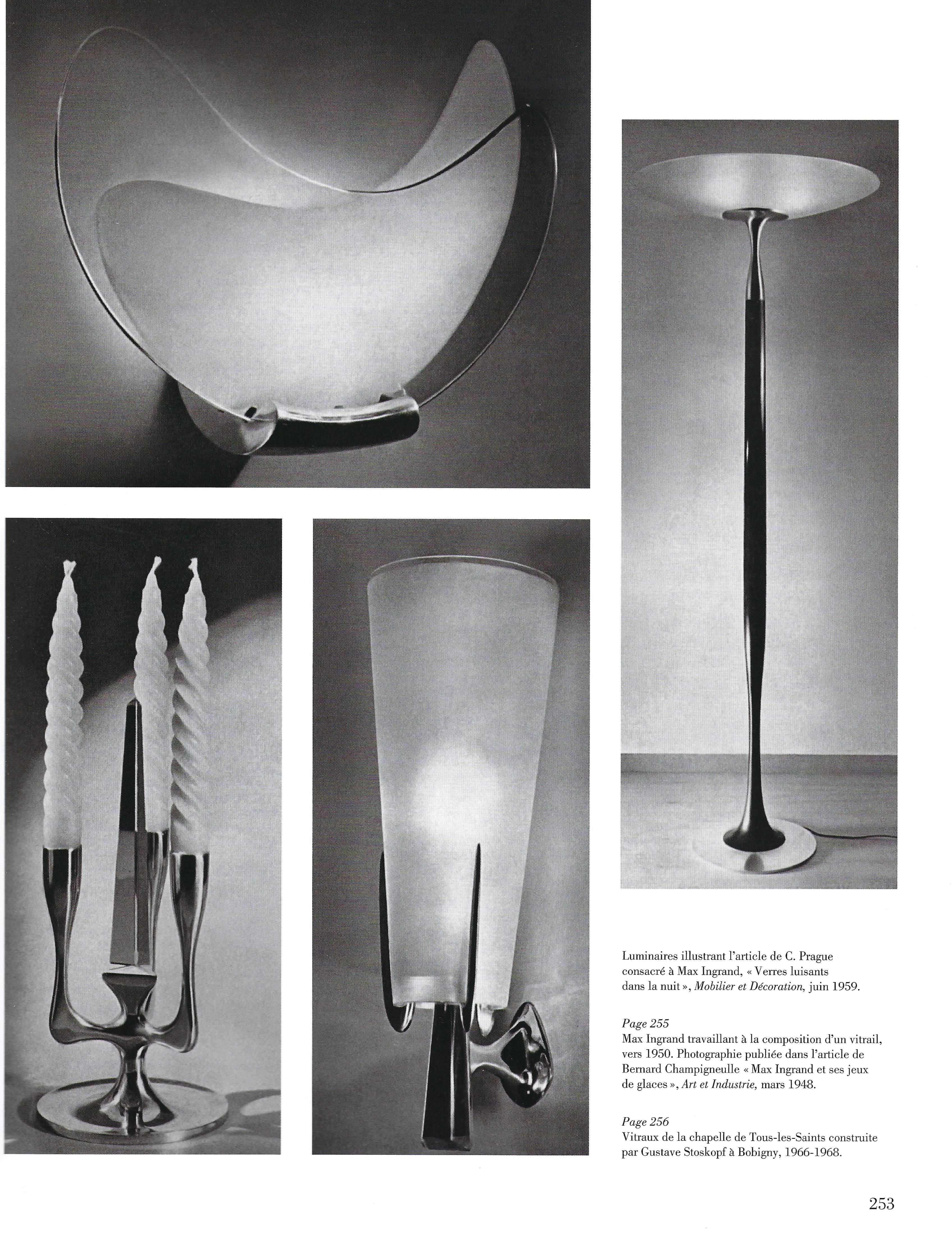 Max Ingrand pour Fontana Arte Rare applique simple en verre satiné et laiton, années 1950 en vente 4