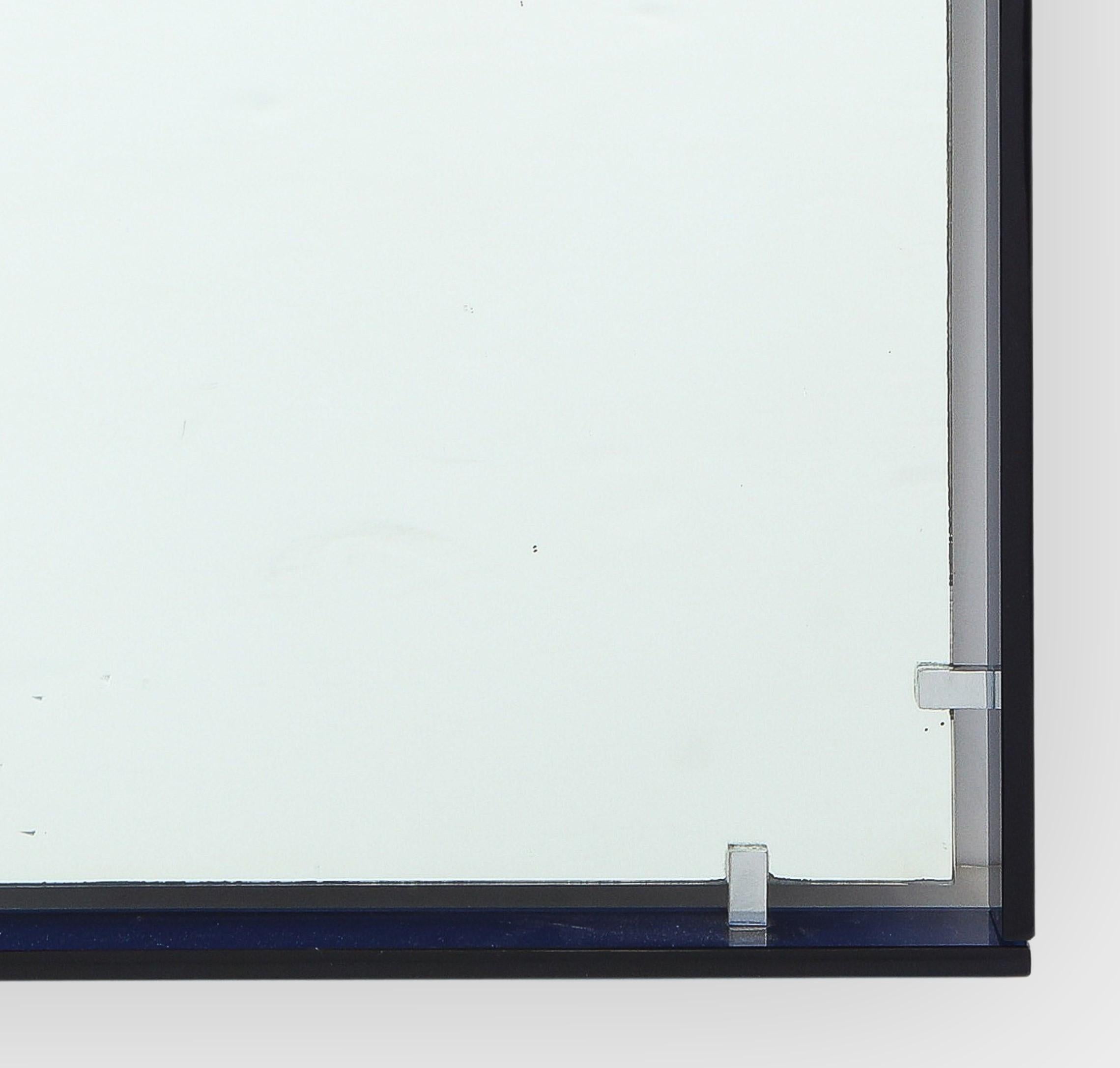 Miroir rectangulaire bleu moderniste Max Ingrand pour Fontana Arte, modle 2014 en vente 5