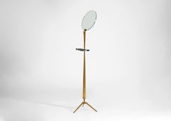 Max Ingrand for Fontana Arte, Round Makeup Mirror, Model 2248, France, c. 1960